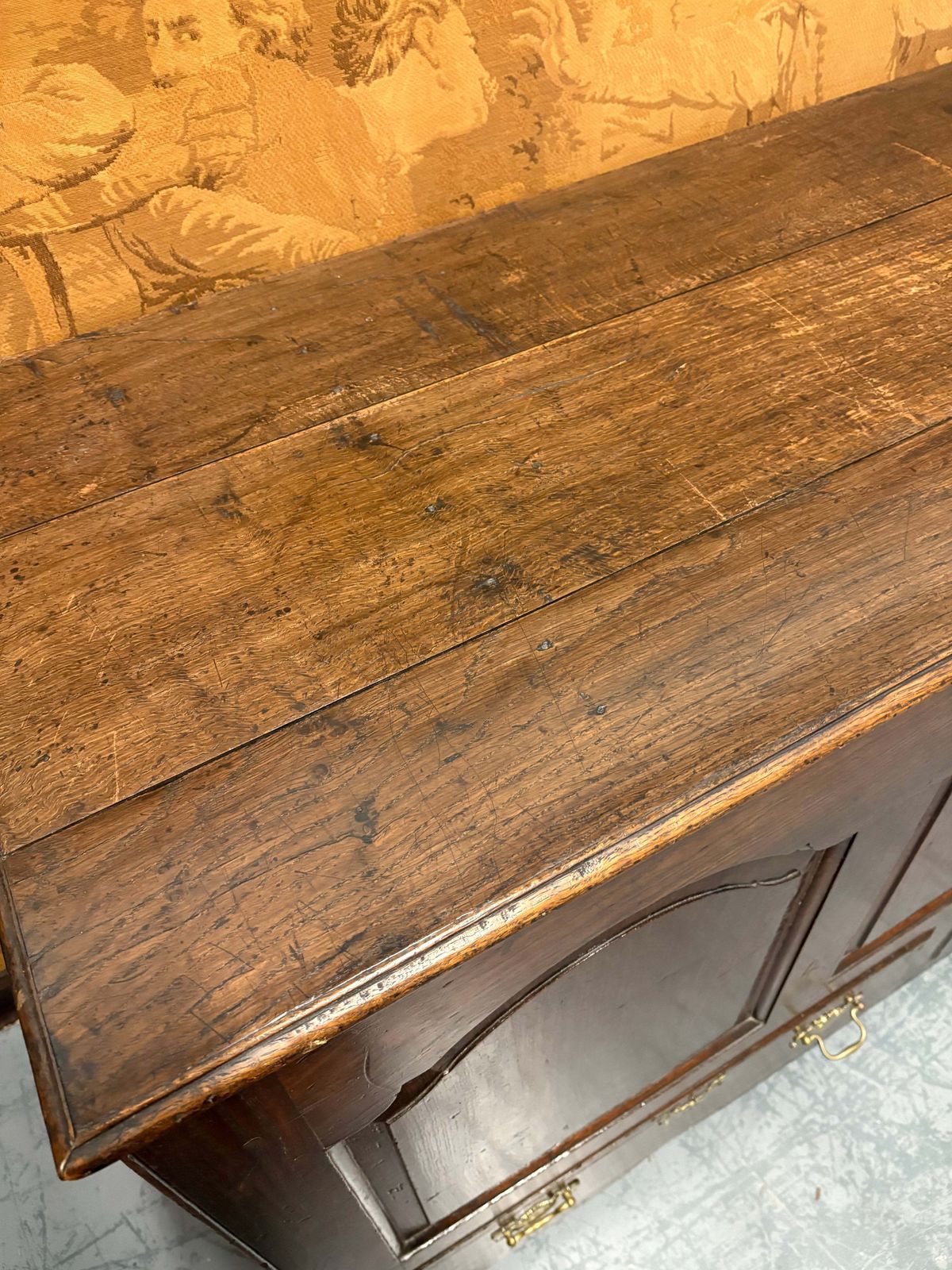 Large Antique 18thc Country House Paneled Oak Mule Chest photo for sale