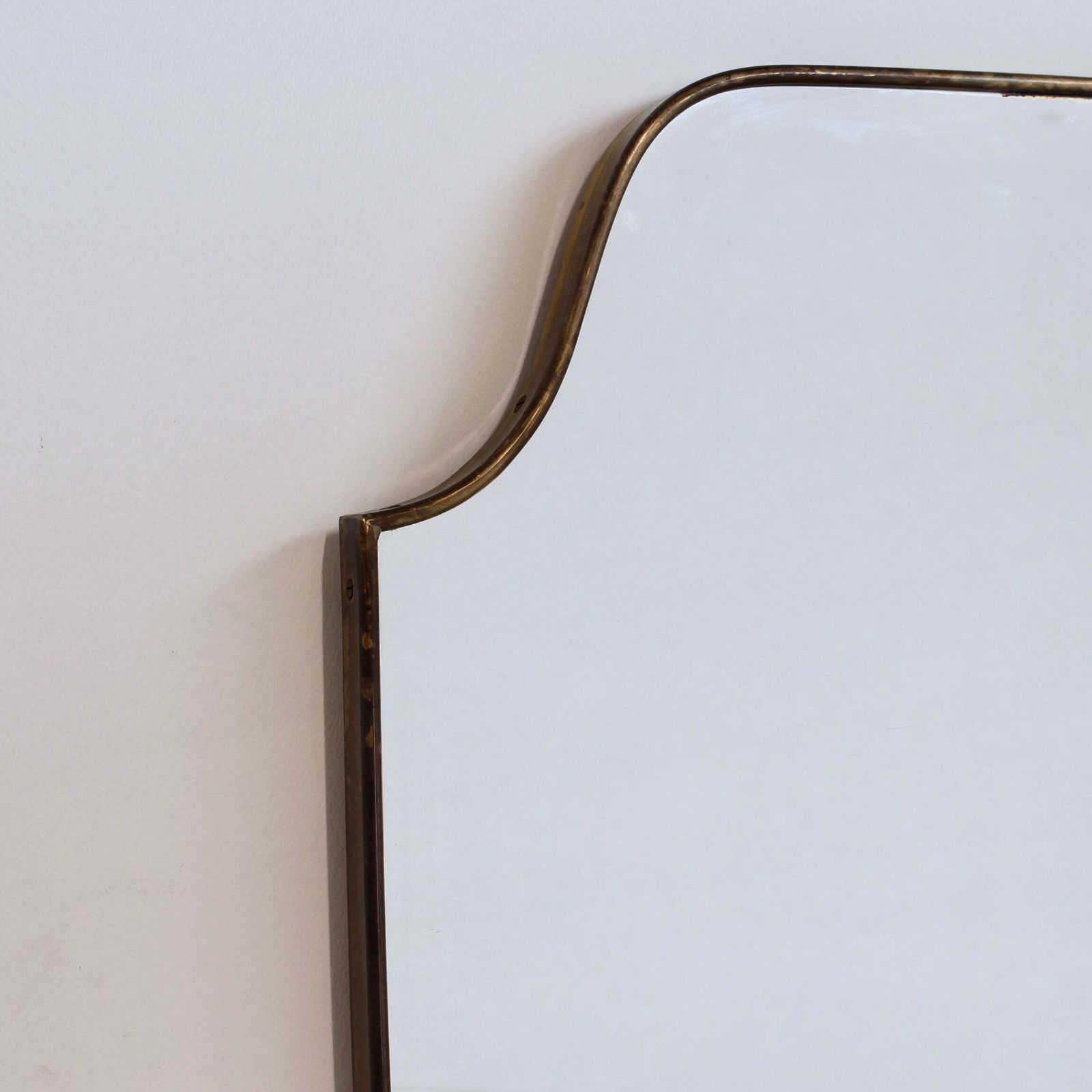 Vintage Italian Wall Mirror With Brass Frame (Circa 1960s) photo furniture