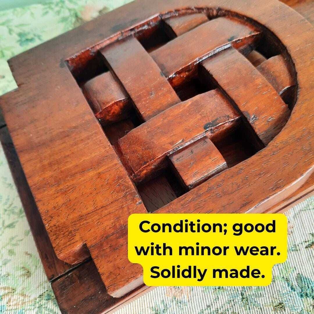 Old English Handcrafted Wooden Folding Book Slide Bookends C 1930's 40's. photo vinterior