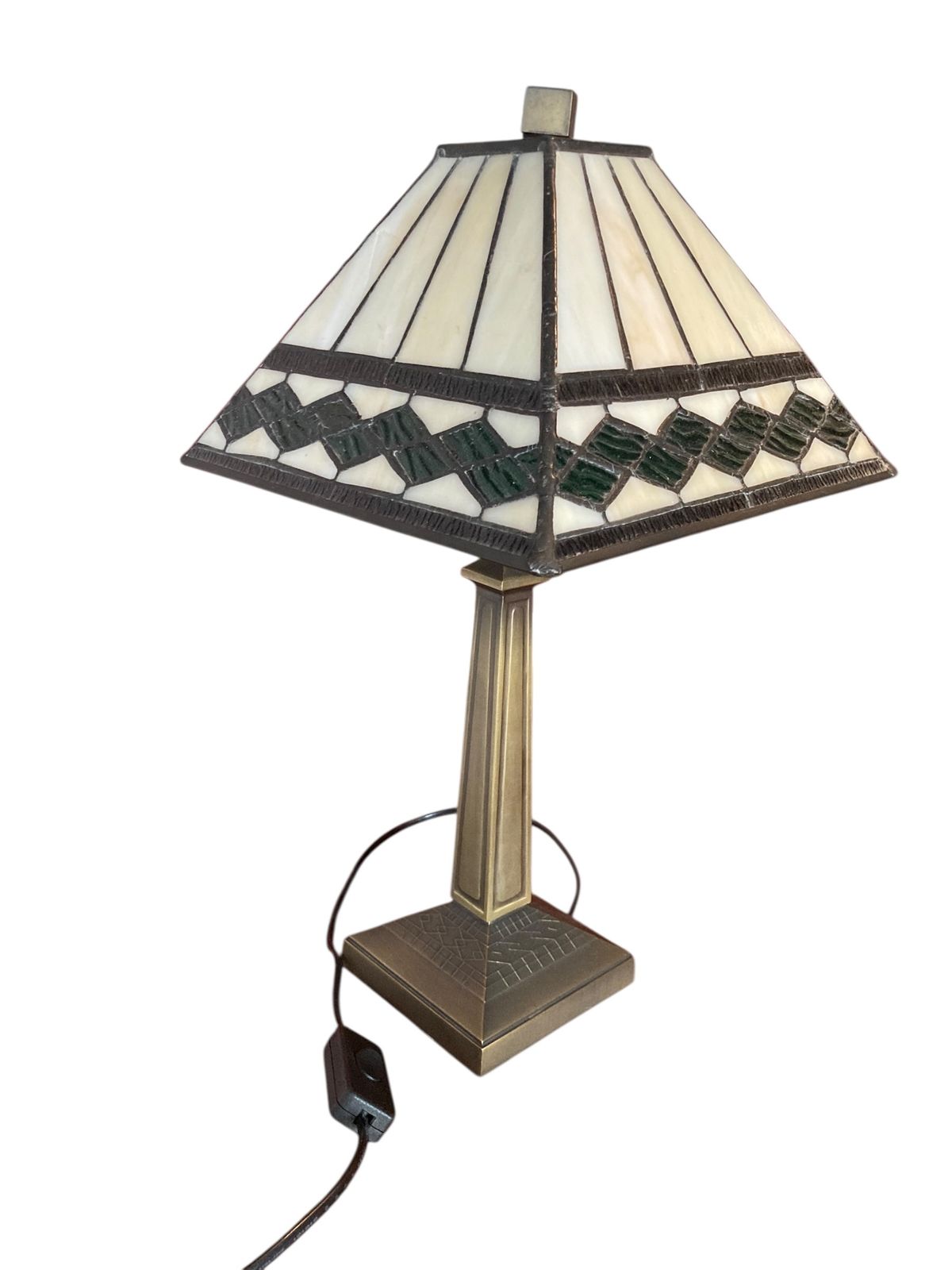 Art Deco Style Table Lamp In The Manor Of Tiffany