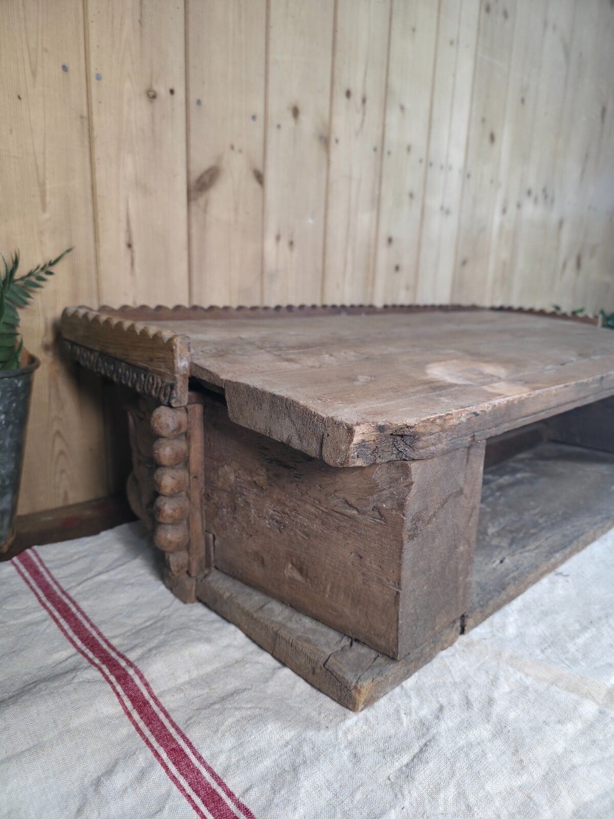 photo for sale Antique Indian Carved Wooden Architectural Wall Shelf Plinth