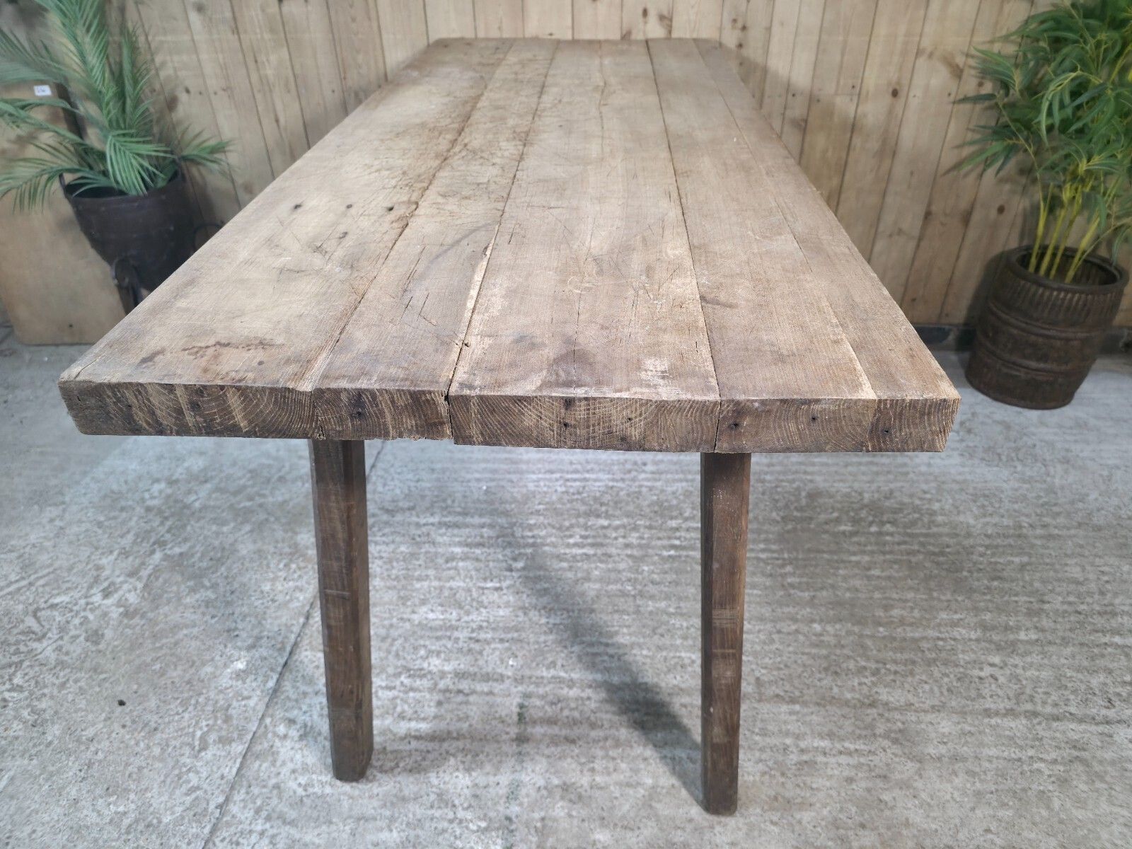Old Antique Primitive Rustic Hungarian Wooden Butchers Prep Table Kitchen Island photo vintage