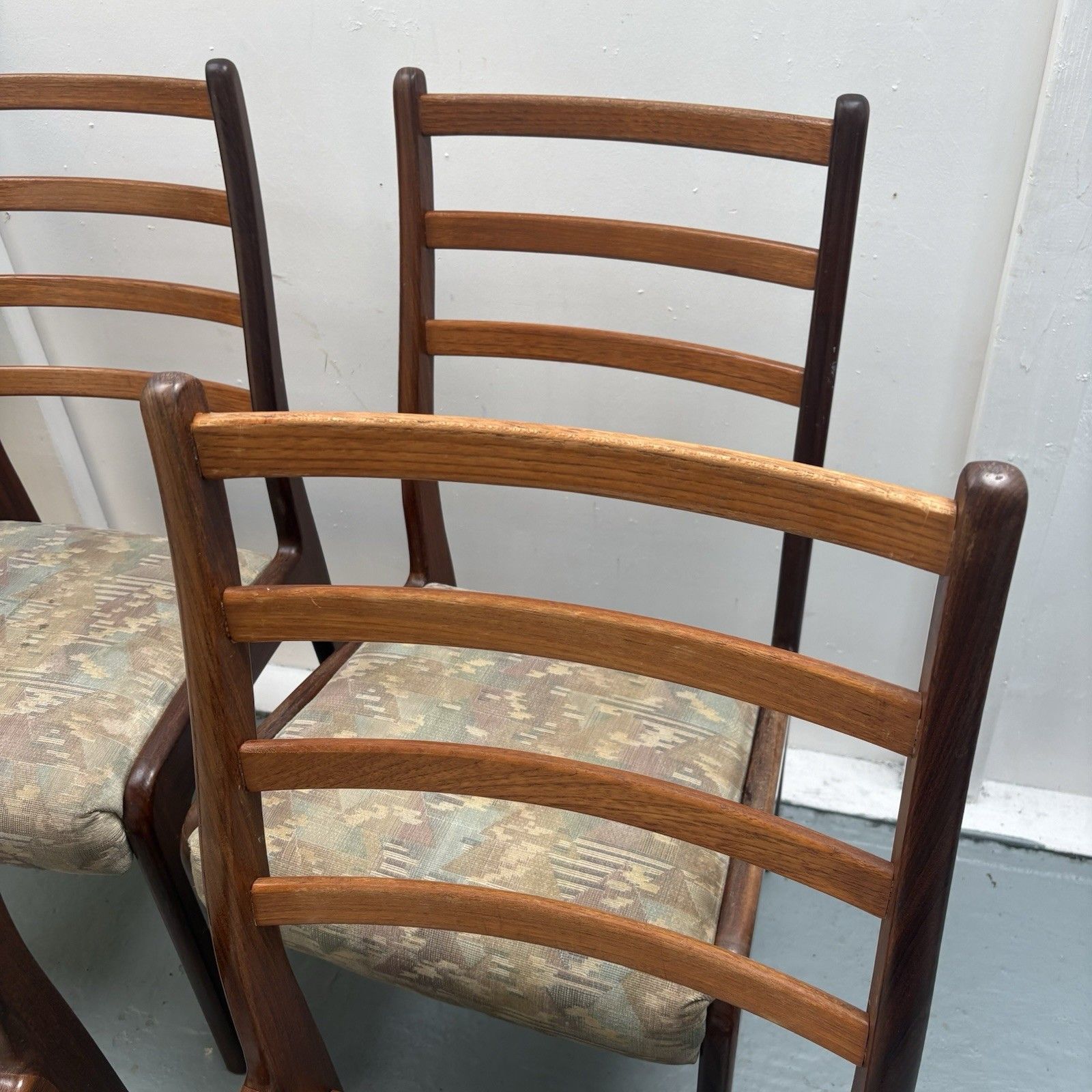 4 Vintage Mcm Ladderback 1970s G Plan Teak Afromosia Dining Chairs photo buy