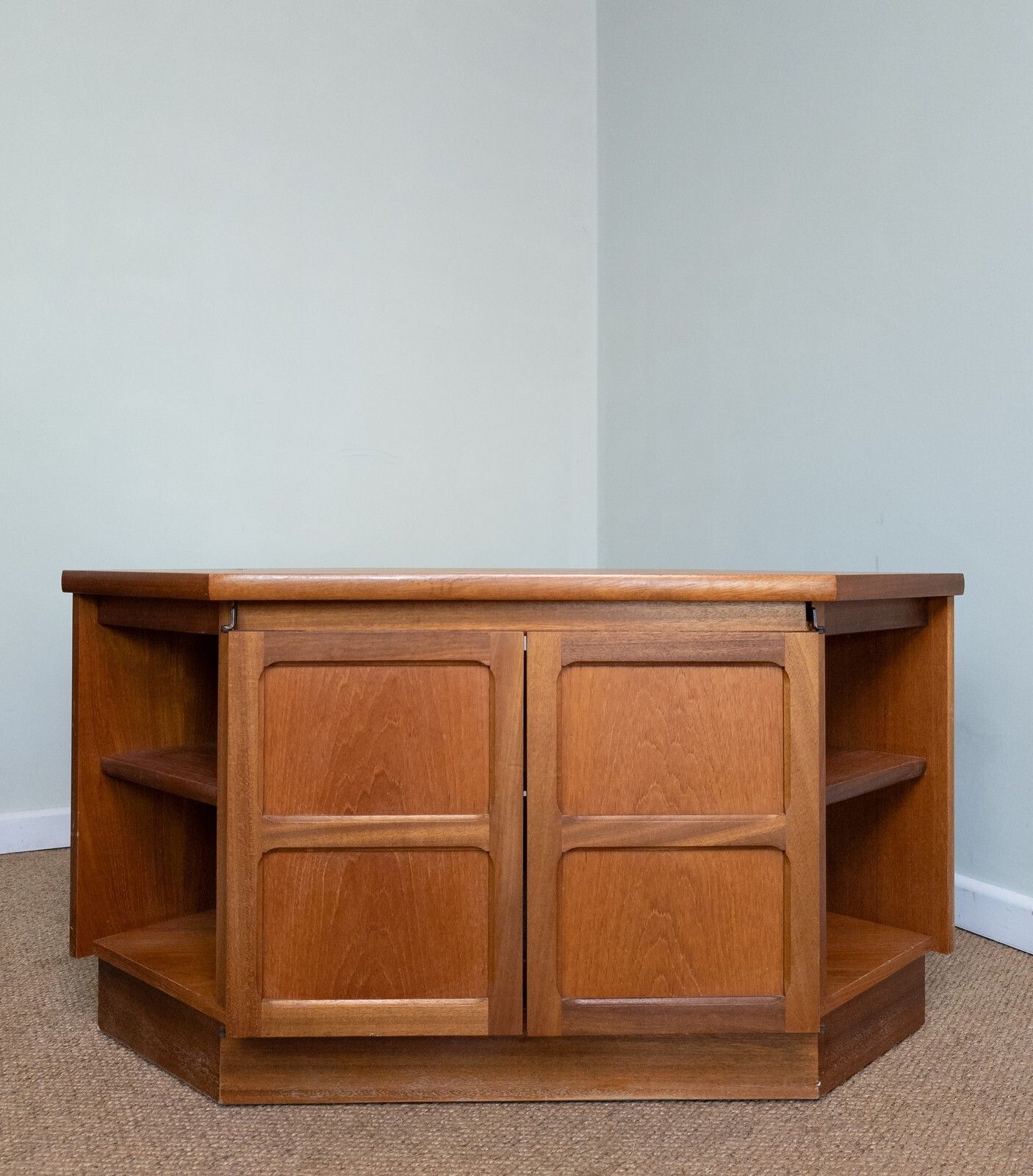 Refinished Vintage Mid Century Parker Knoll Teak Sideboard Tv Stand Corner photo 240.0