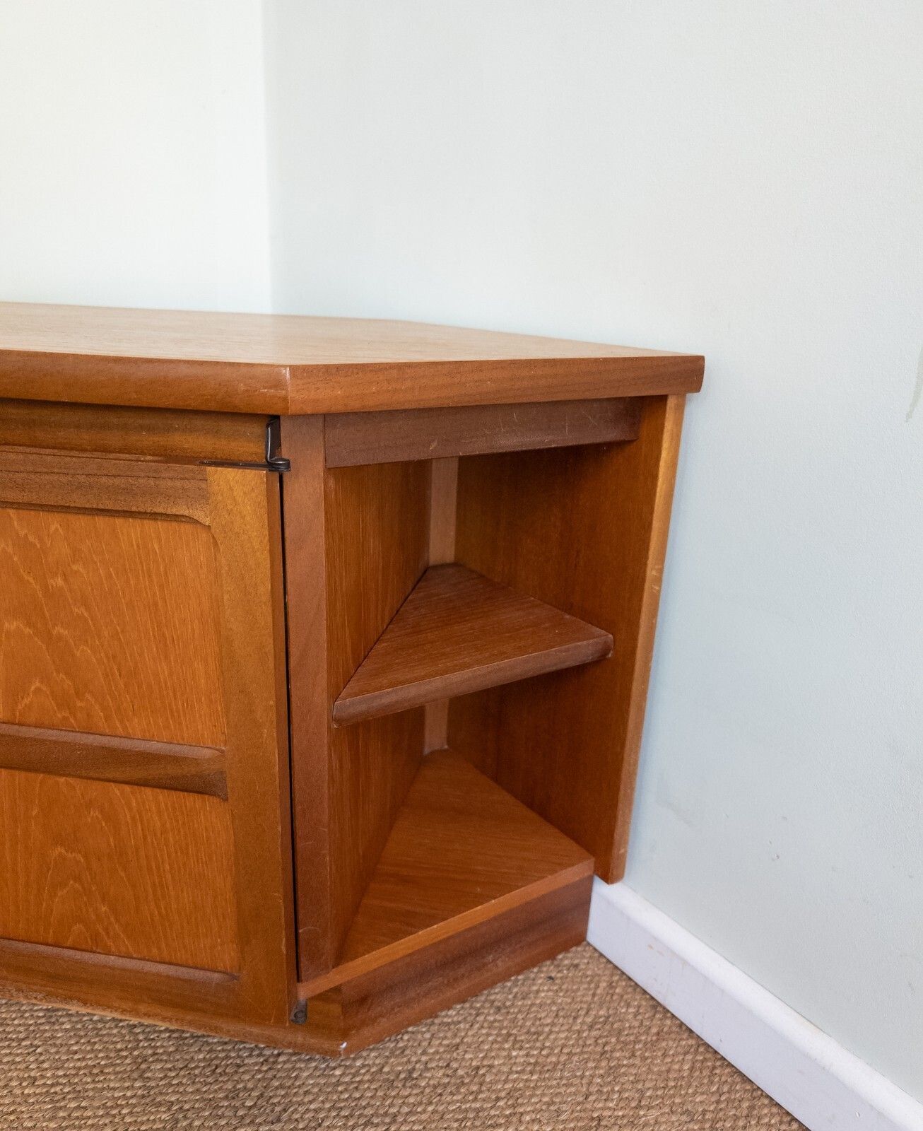 Refinished Vintage Mid Century Parker Knoll Teak Sideboard Tv Stand Corner photo buy