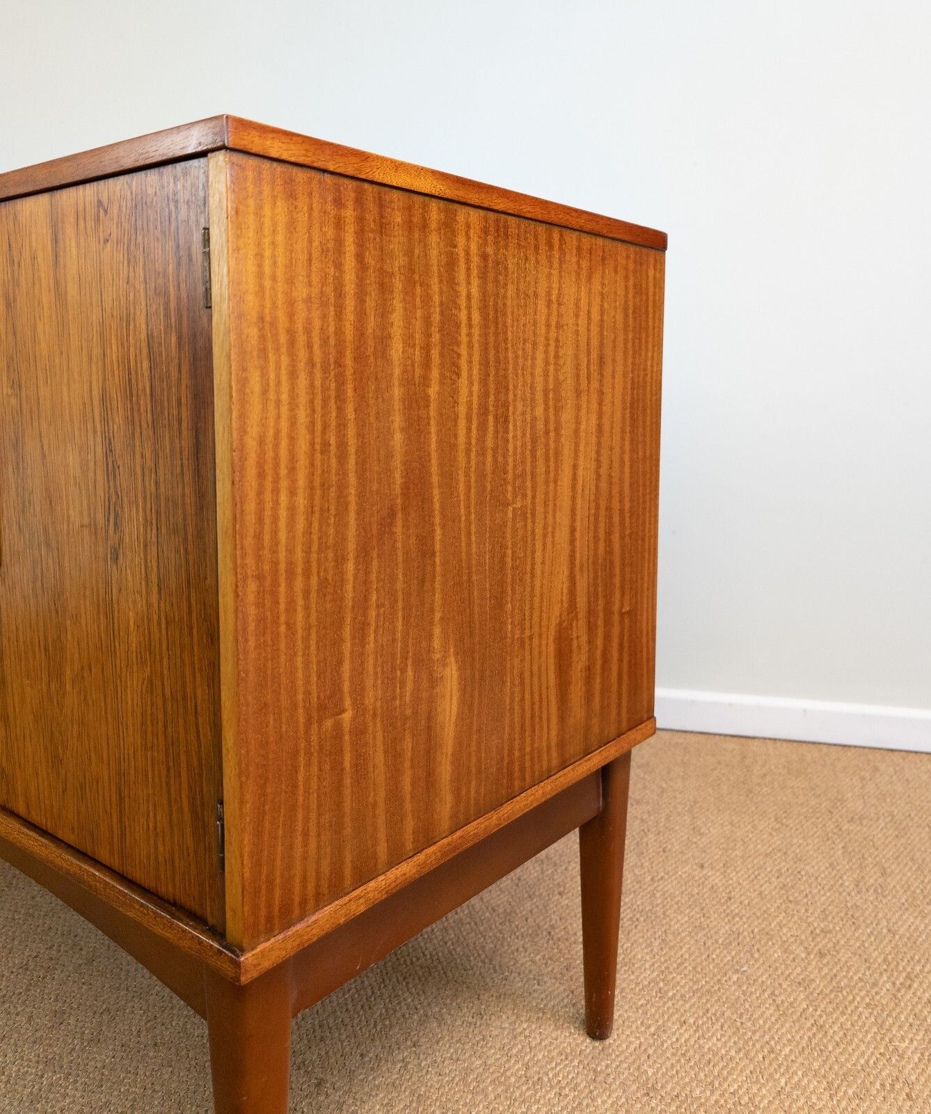 Furniture Refinished Vintage Mid Century Rosewood Teak Tambour Sideboard Record Cabinet photo