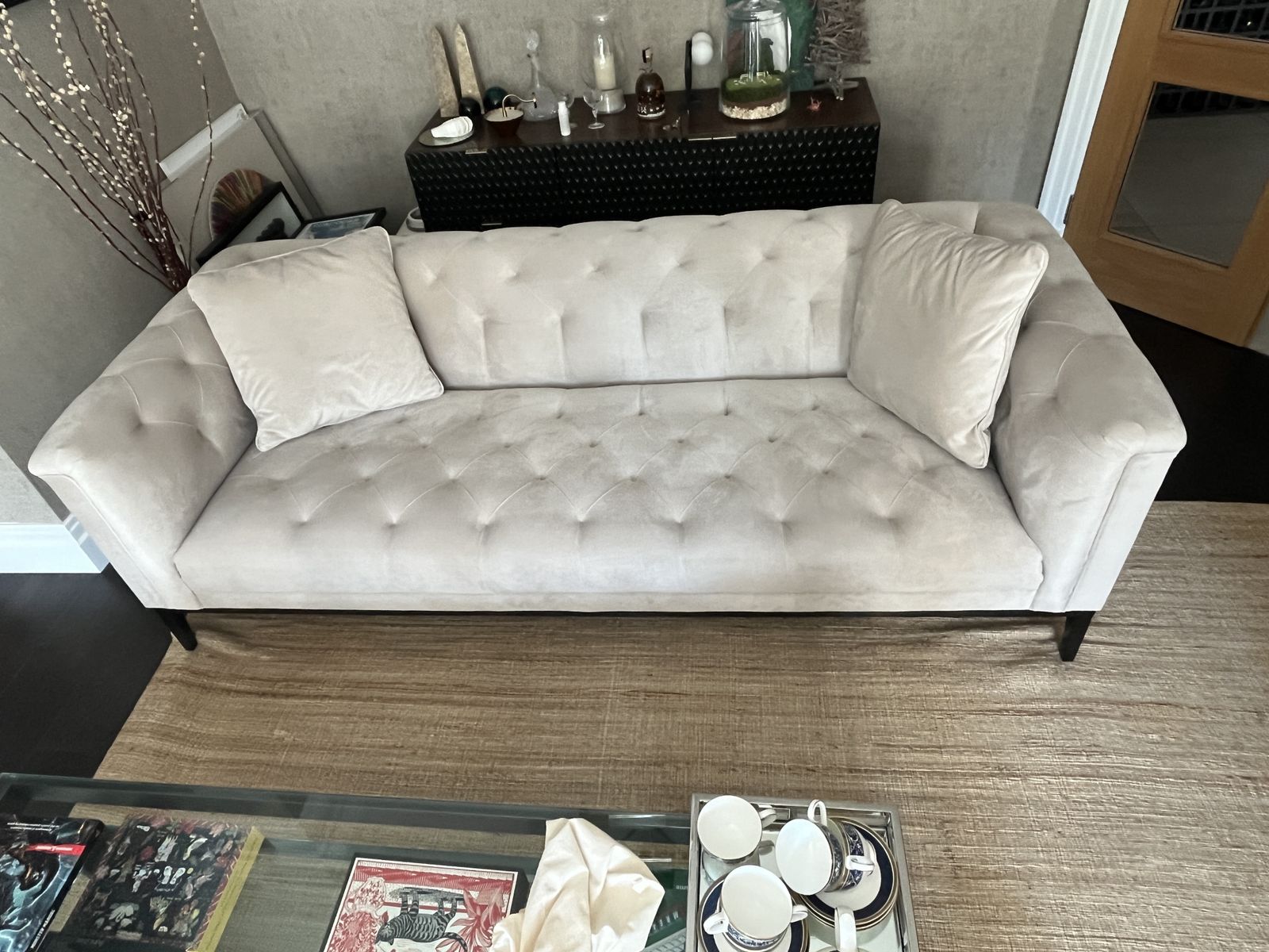 Eichholz Cesare 1x 3 Person Sofa, Cushions And 2no. Armchairs   Virtually Unused