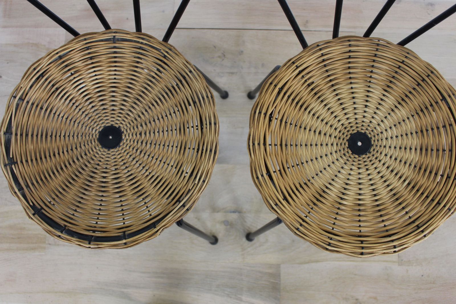 Set Of 4 1960’s Cane And Metal Kitchen Chairs photo furniture