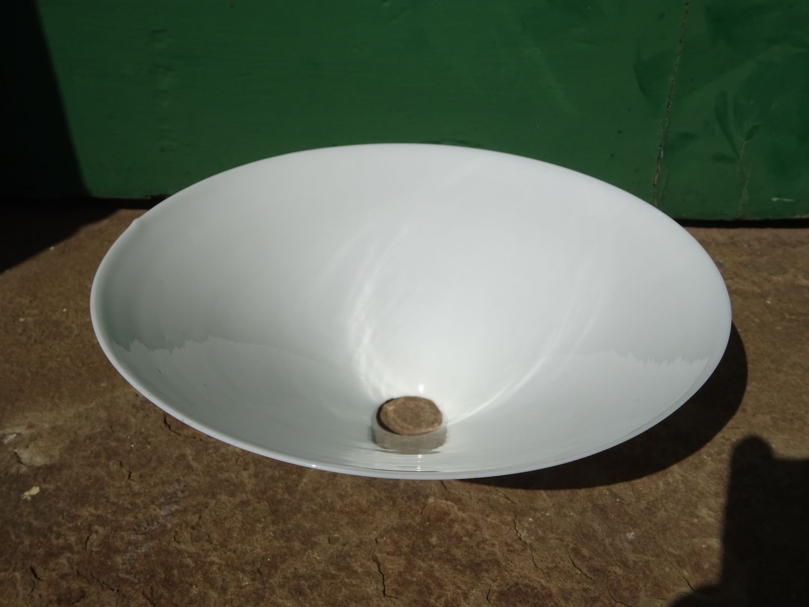 65.0 Reclaimed Milk Glass Coolie Light Shade 9" photo
