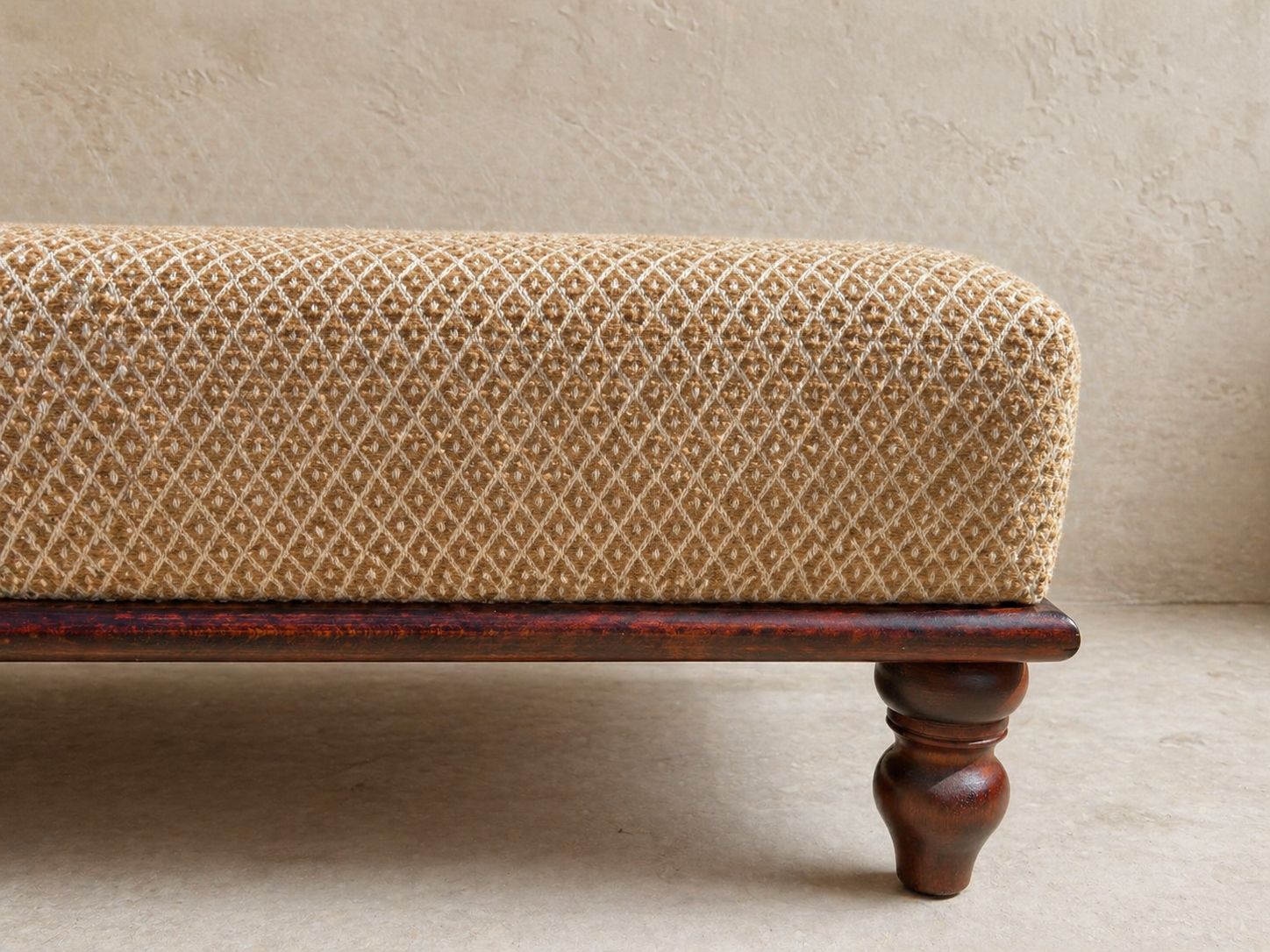 Large Bespoke Square Ottoman In Warner House Fabric photo for sale