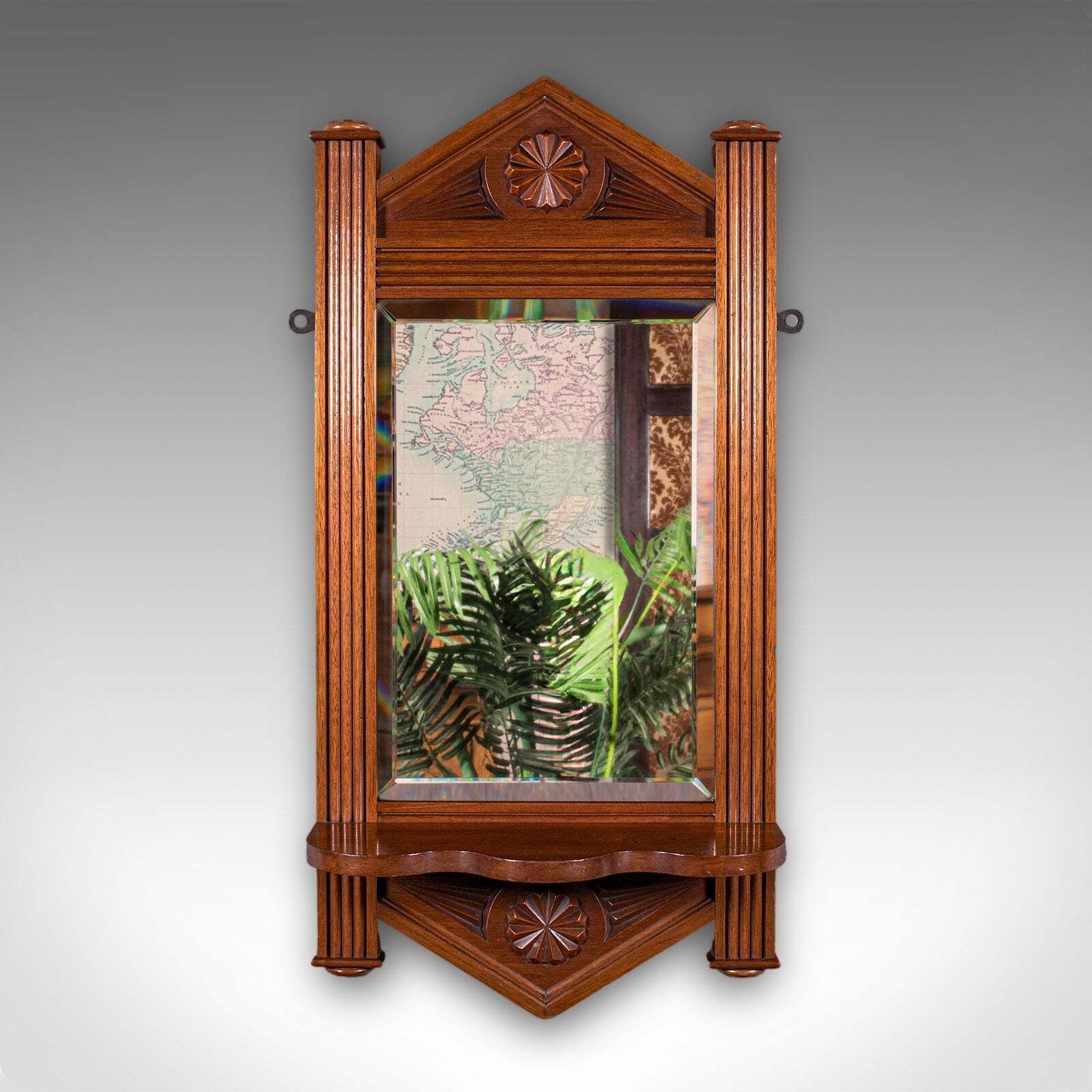 Antique Hallway Mirror, English, Walnut, Glass, Valet, Reception Hall, Edwardian photo furniture