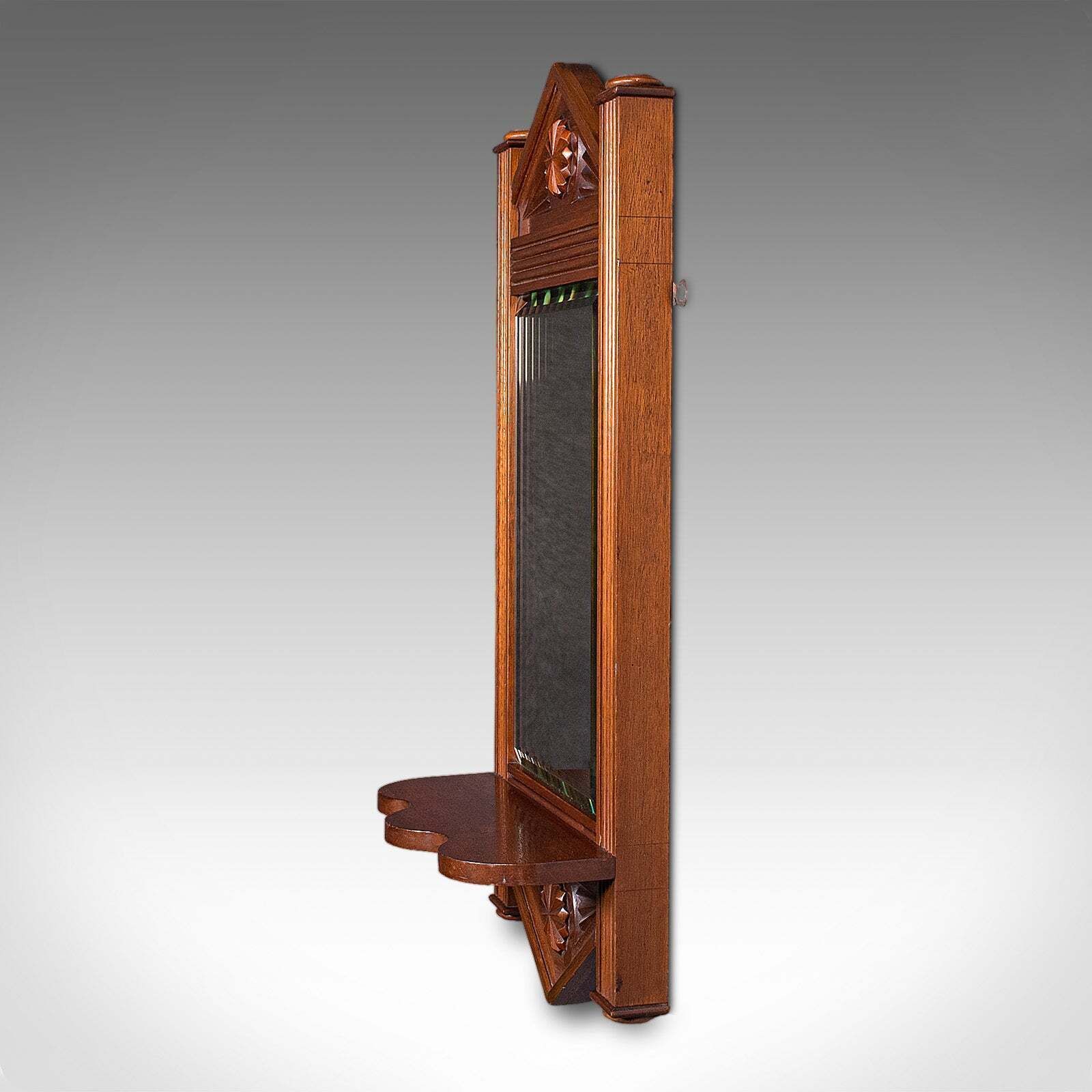Antique Hallway Mirror, English, Walnut, Glass, Valet, Reception Hall, Edwardian photo Home Decor