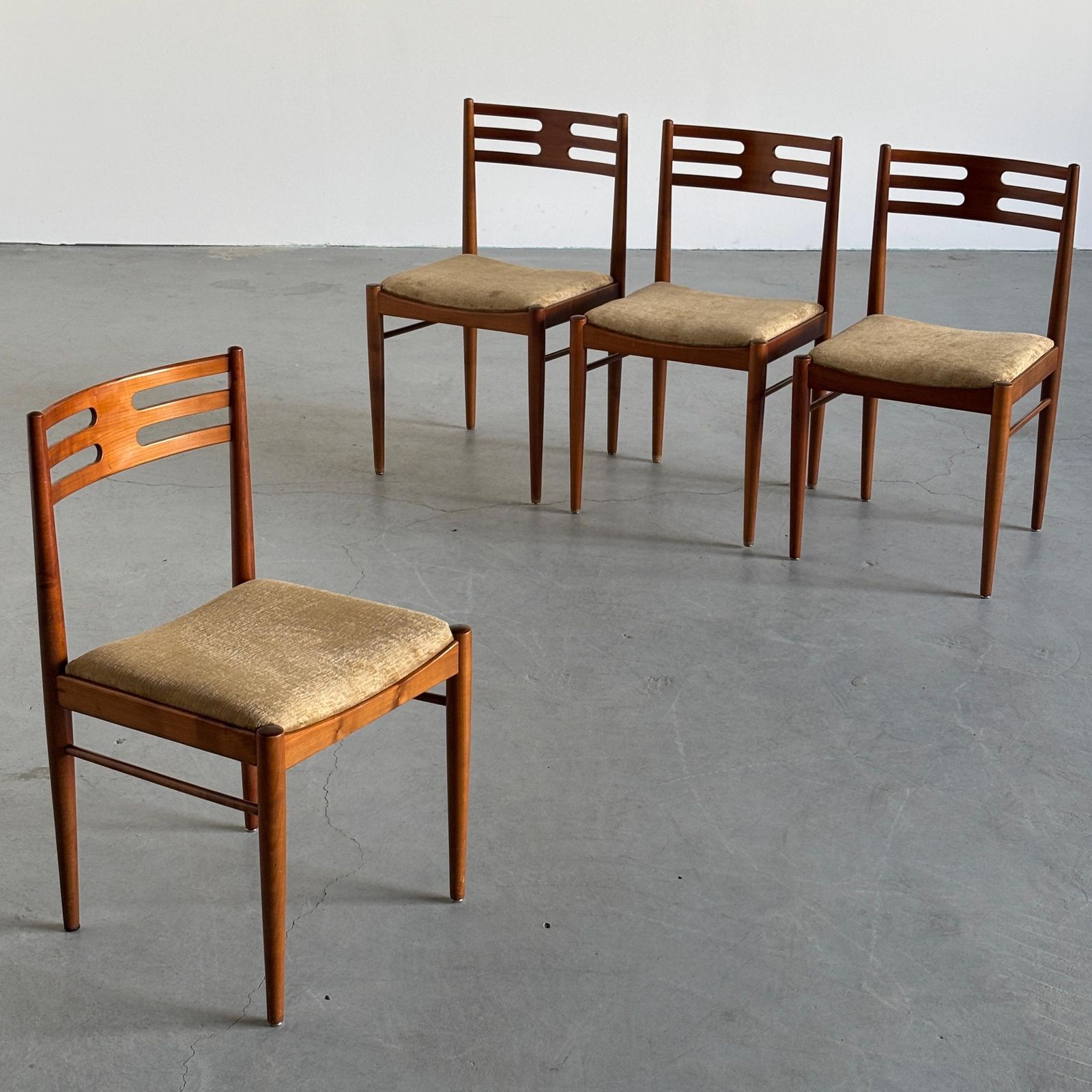 Set Of 4 Danish Mid Century Dining Chairs In Teak Wood, Scandinavian Design, 1970s photo for sale