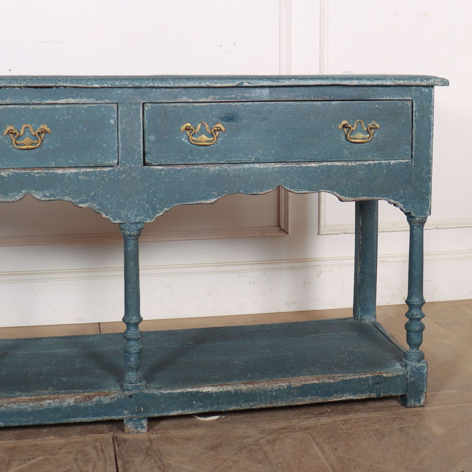 English Potboard Dresser Base, 1700s photo Furniture