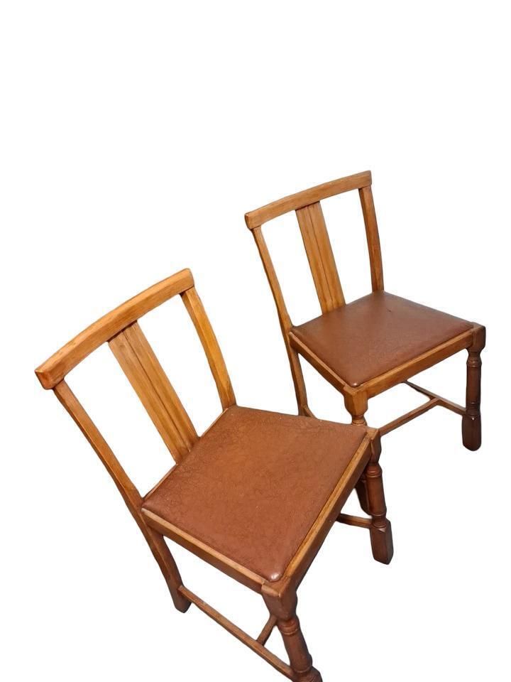 Furniture Antique Art Deco Draw Leaf Table With Matching Chair Set photo