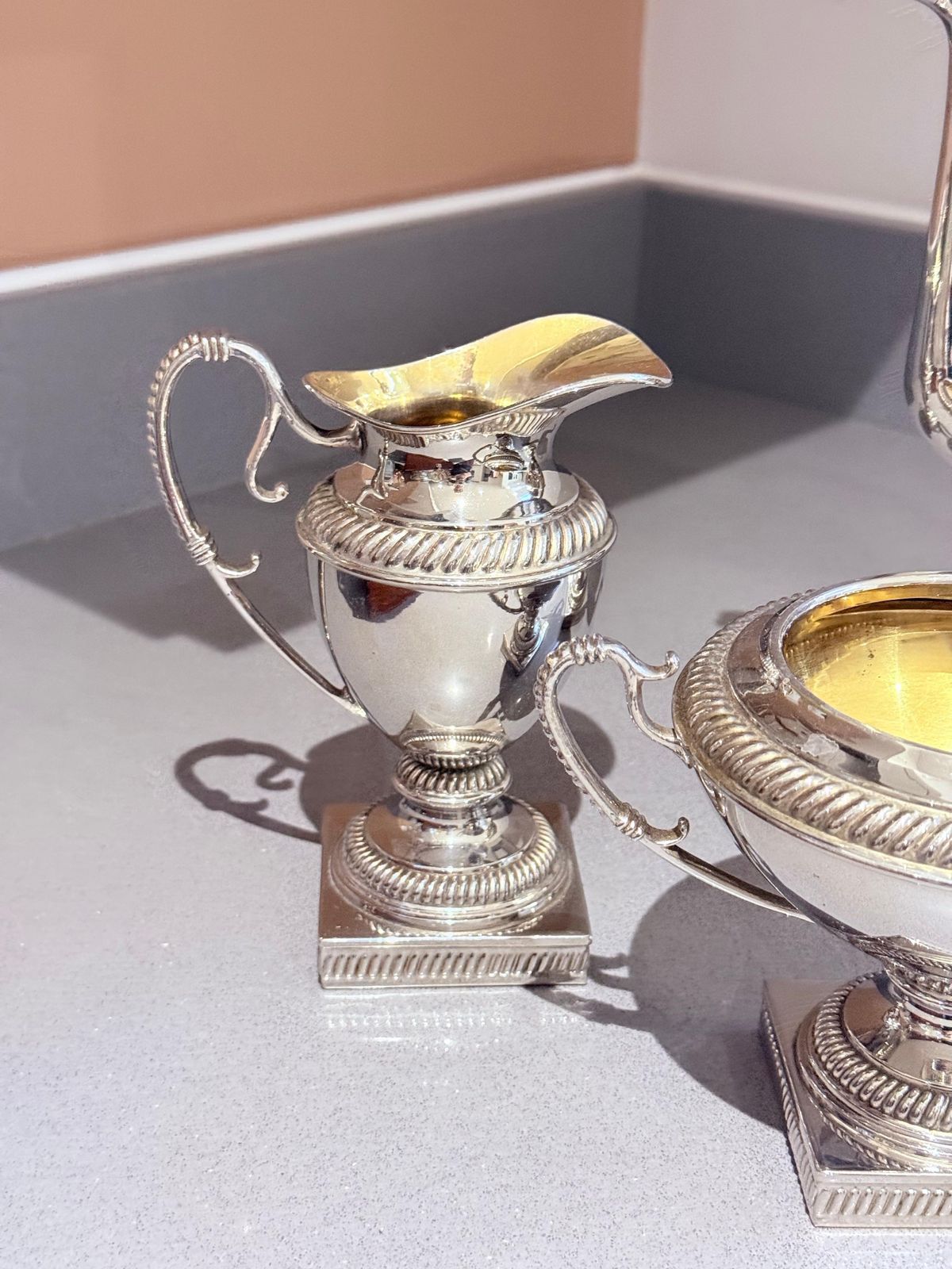 1161.0 Service à café suédois d'époque en métal argenté Gustaf Eriksson Eskils Pot Sugar Bowl photo