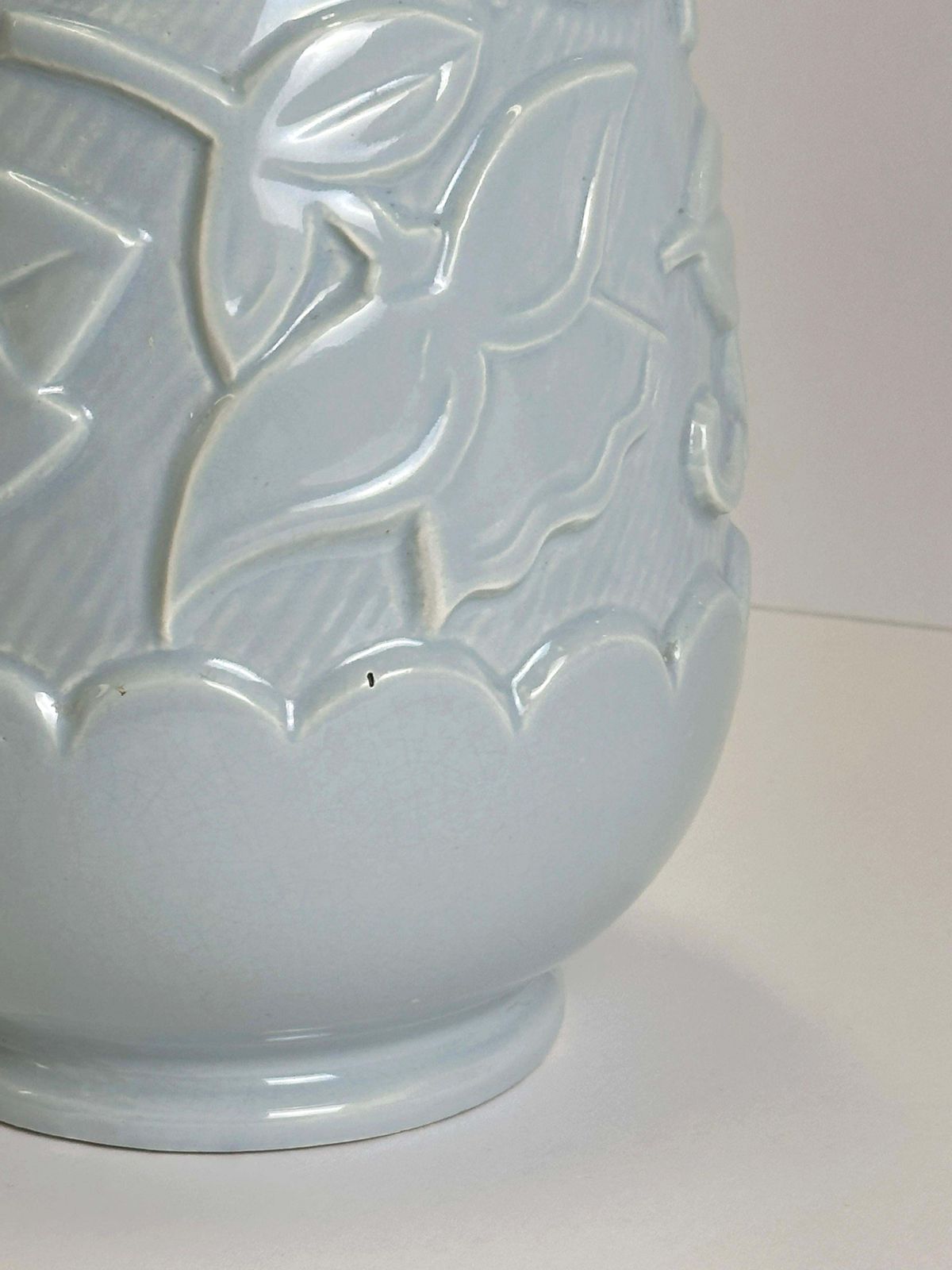 Art Deco Pale Blue Faience Vase By St Clement, France, 1930s photo Home Decor