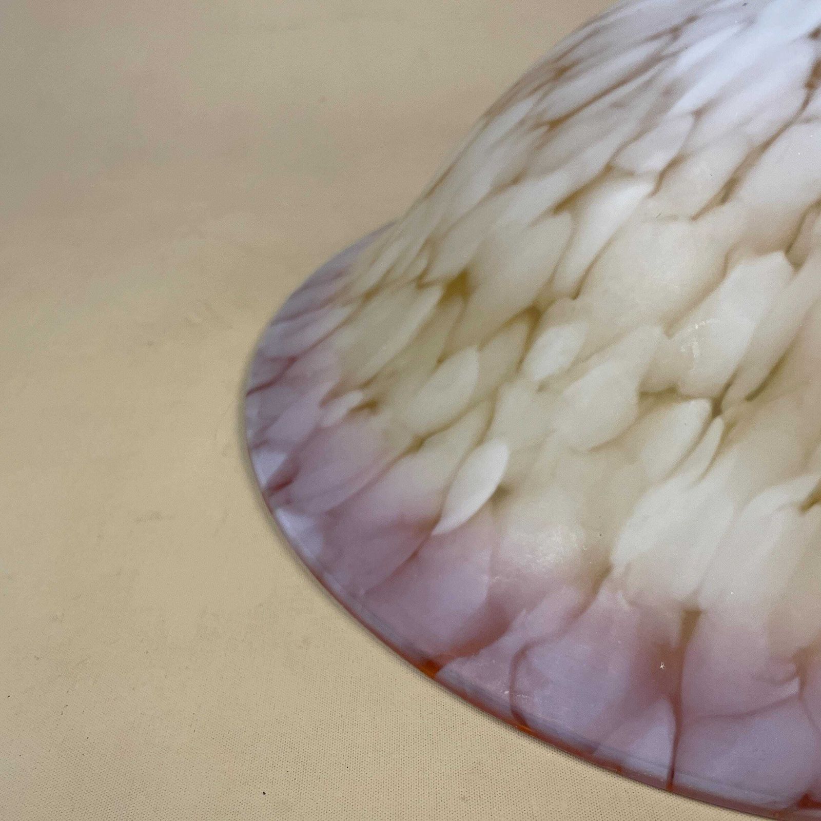 Vintage Glass Ceiling Light Shade Lampshade White Pink Frosted Pendant Stain Glass Tiffany Style Marbled Patterned Milky Art Deco Round photo Lighting