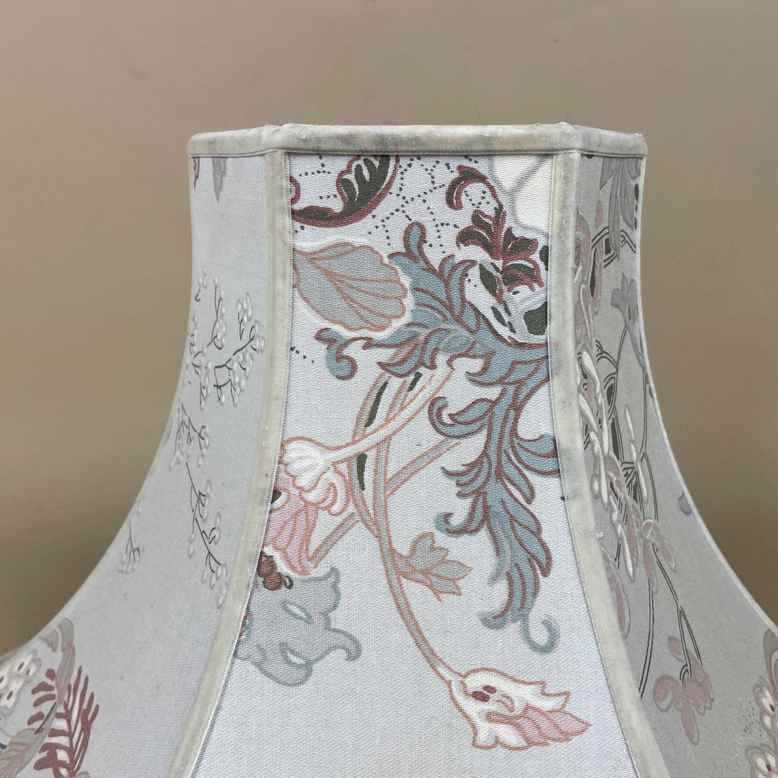 Antique Oriental Patterned Vintage Lamp Shade Lampshade Velvet Edge Trim Lightshade Light Empire Pattern Floor Lamp Pink Ornate photo 50.0