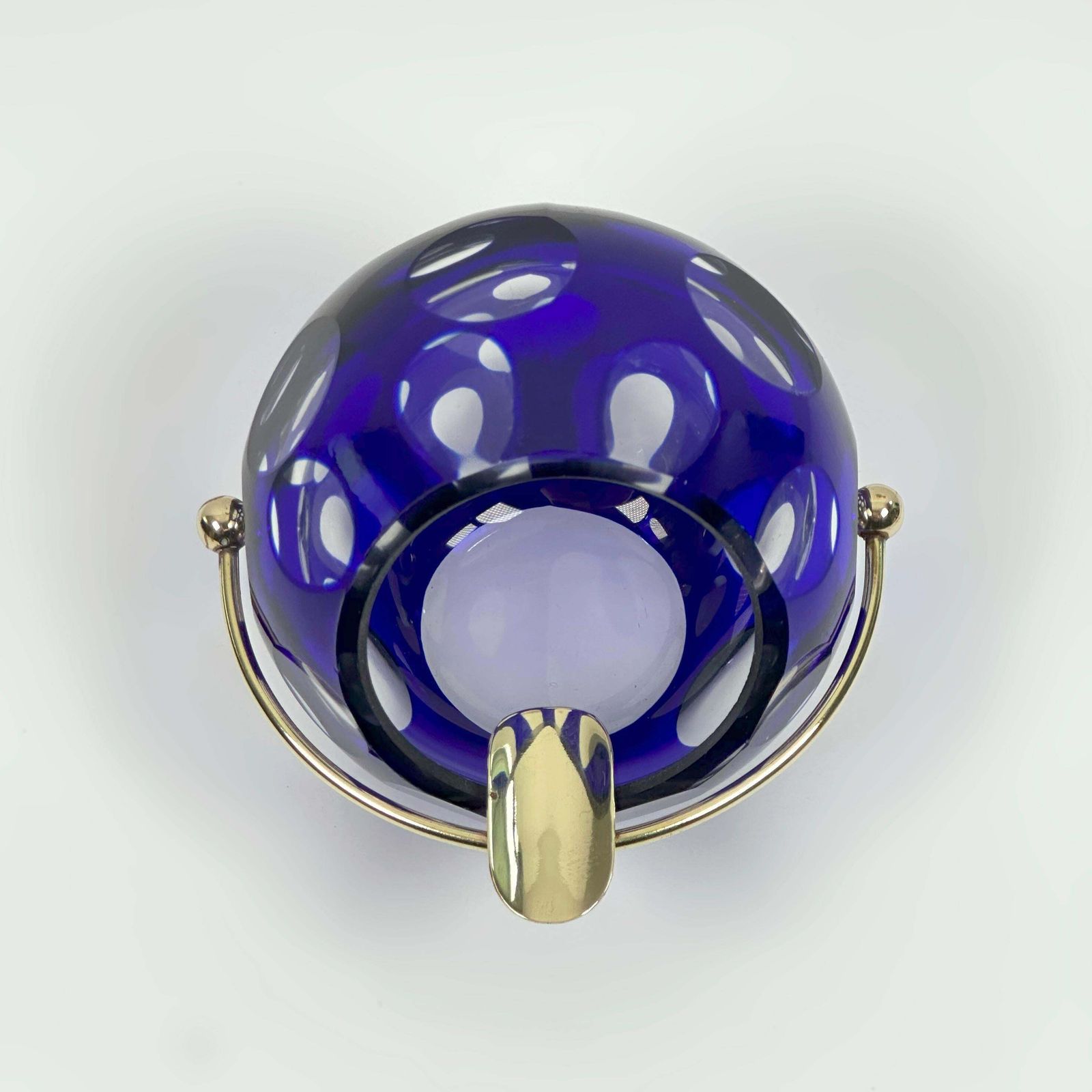 Cobalt Blue Cut To Clear Glass Ashtray By Marita Voigt, 1960s photo 200.0