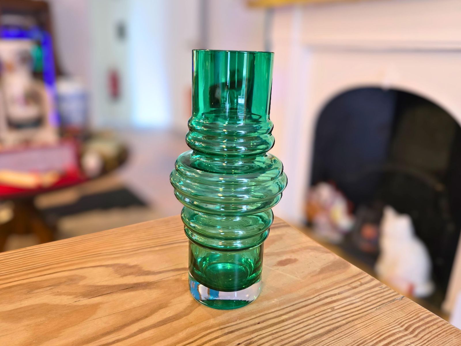 Vintage Riihimaki Lasi Tulppaani Green Glass Vase – Tamara Aladin Mid Century Modern Finland #1516 photo buy