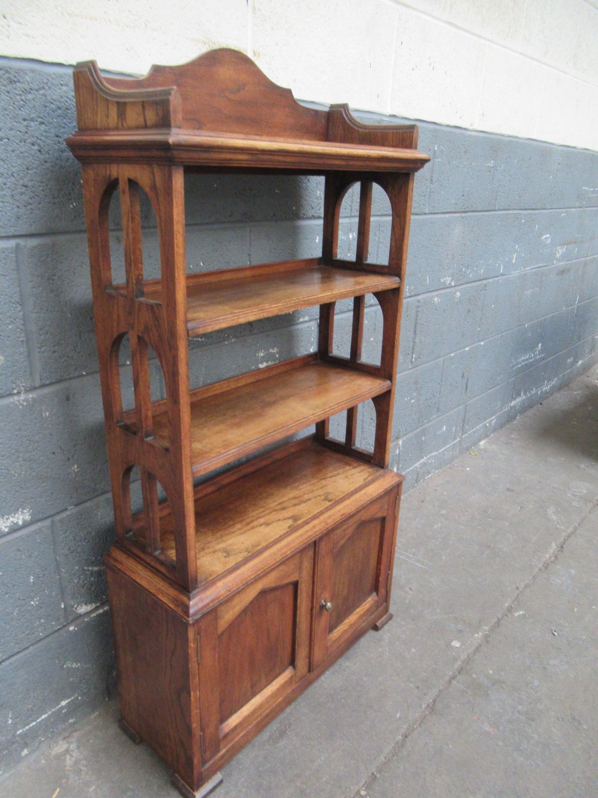 Oak   Open  Bookcase   Slim Size Dating From The 1910s photo for sale