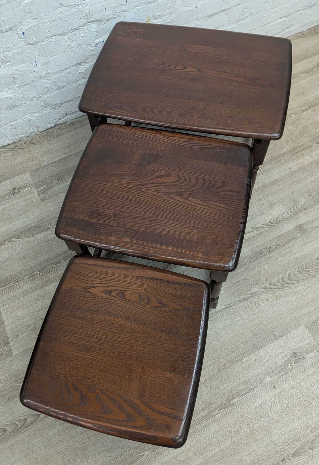 Ercol Old Colonial Nest Of 3 Tables Dark Finish photo for sale