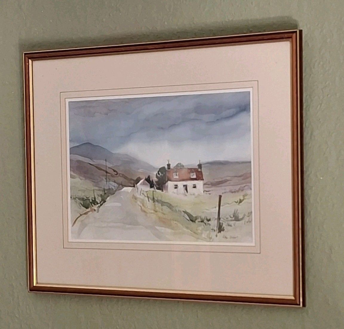Vintage Alan Oliver Stamford Watercolour Crofters Cottage Highlands Scotland photo furniture