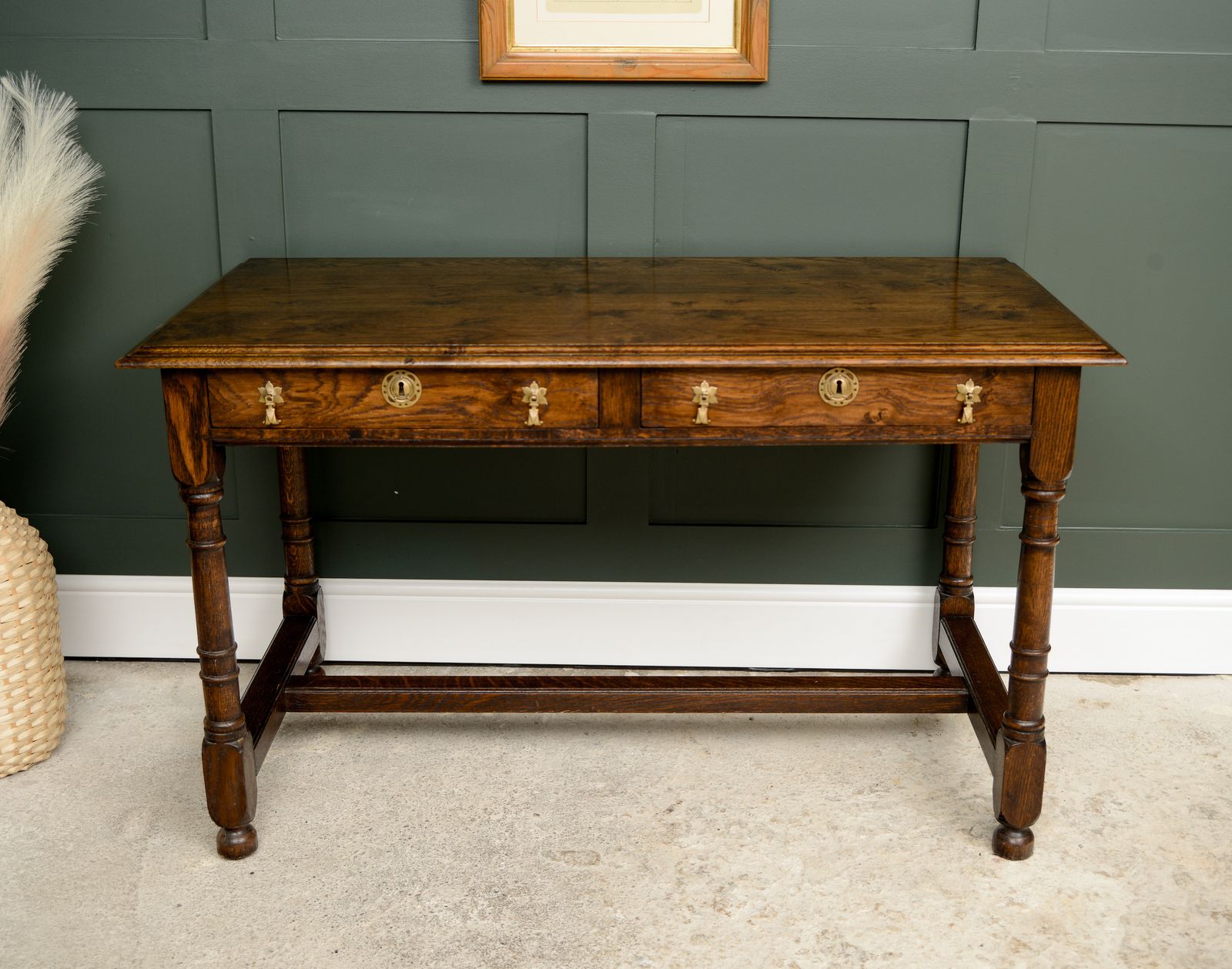 Furniture Solid Oak Console  With Drawers   Bylaw Furniture photo
