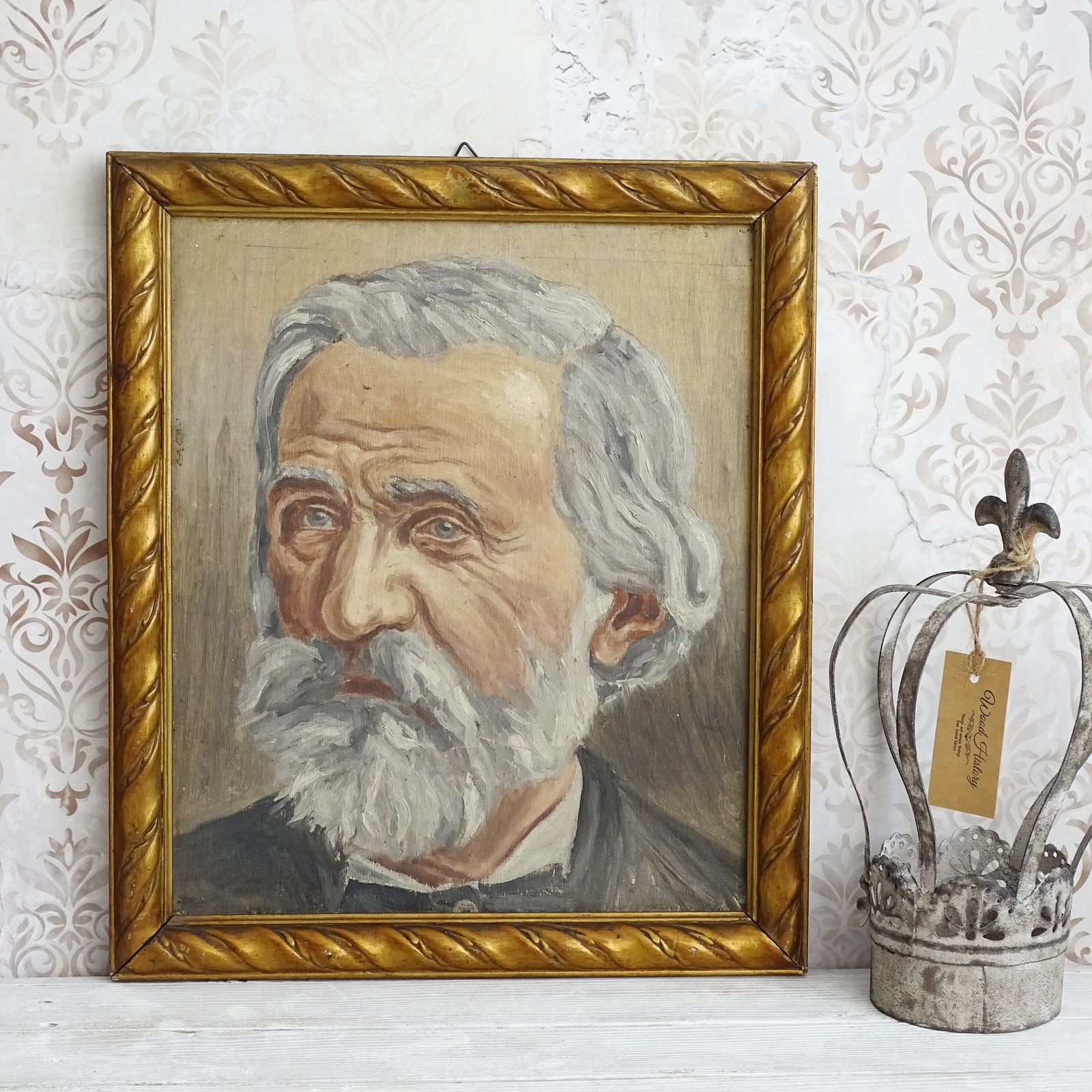 Antiek olieverfportret Giuseppe Verdi photo vinterior