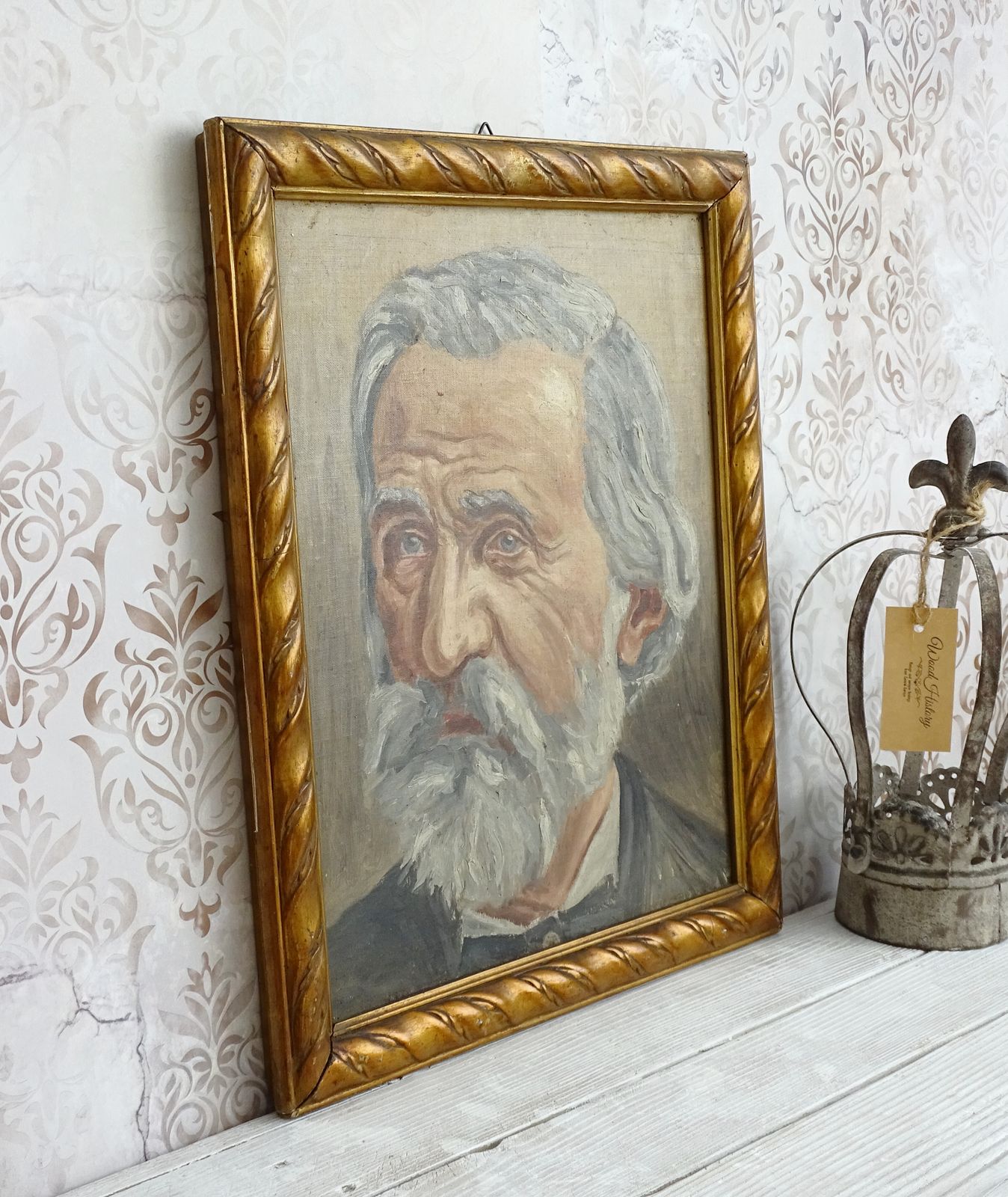 photo for sale Peinture à l'huile d'époque, portrait de Giuseppe Verdi