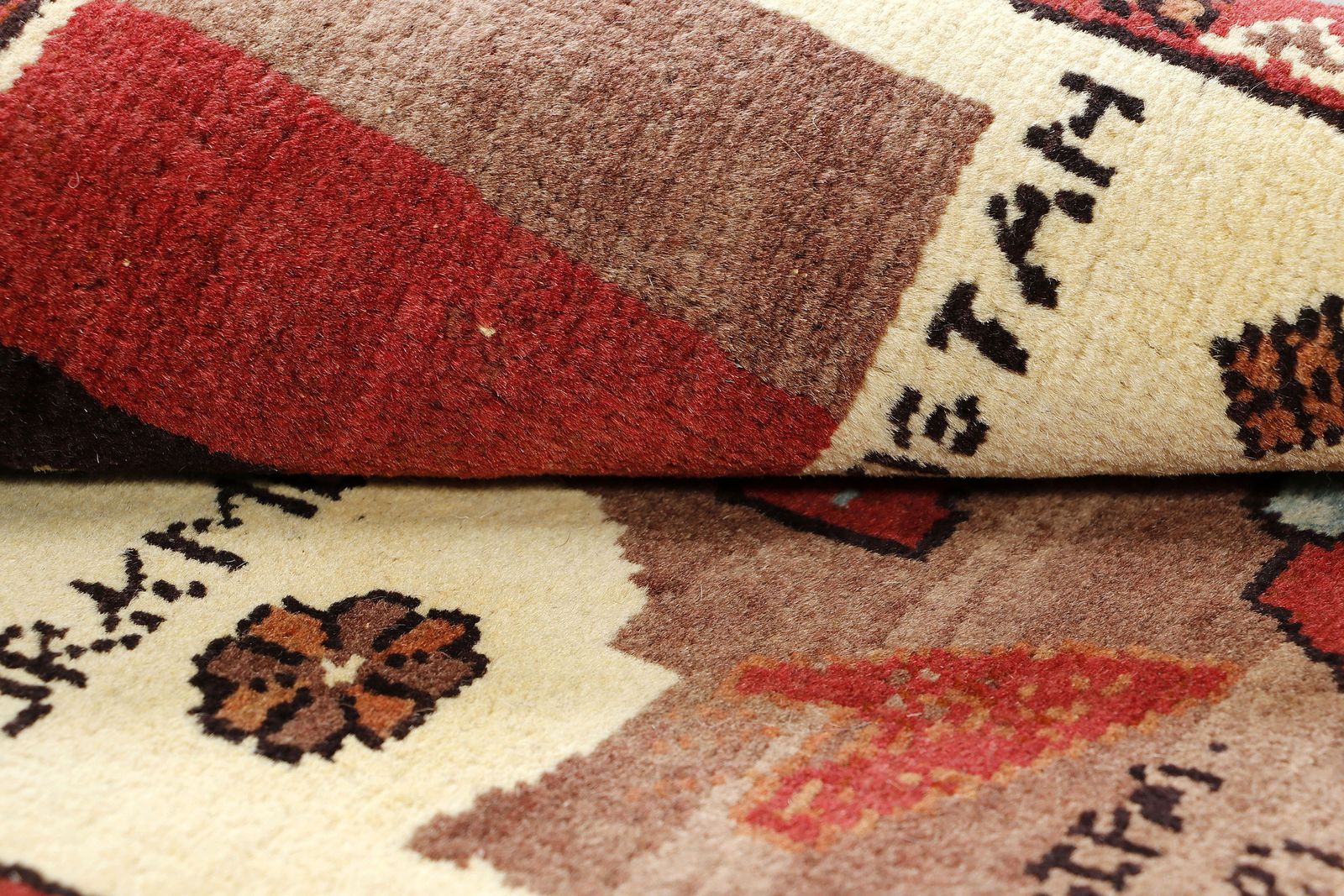 Afghan War Hand Knotted Ivory Pictorial Map Unique Rug photo 146.0