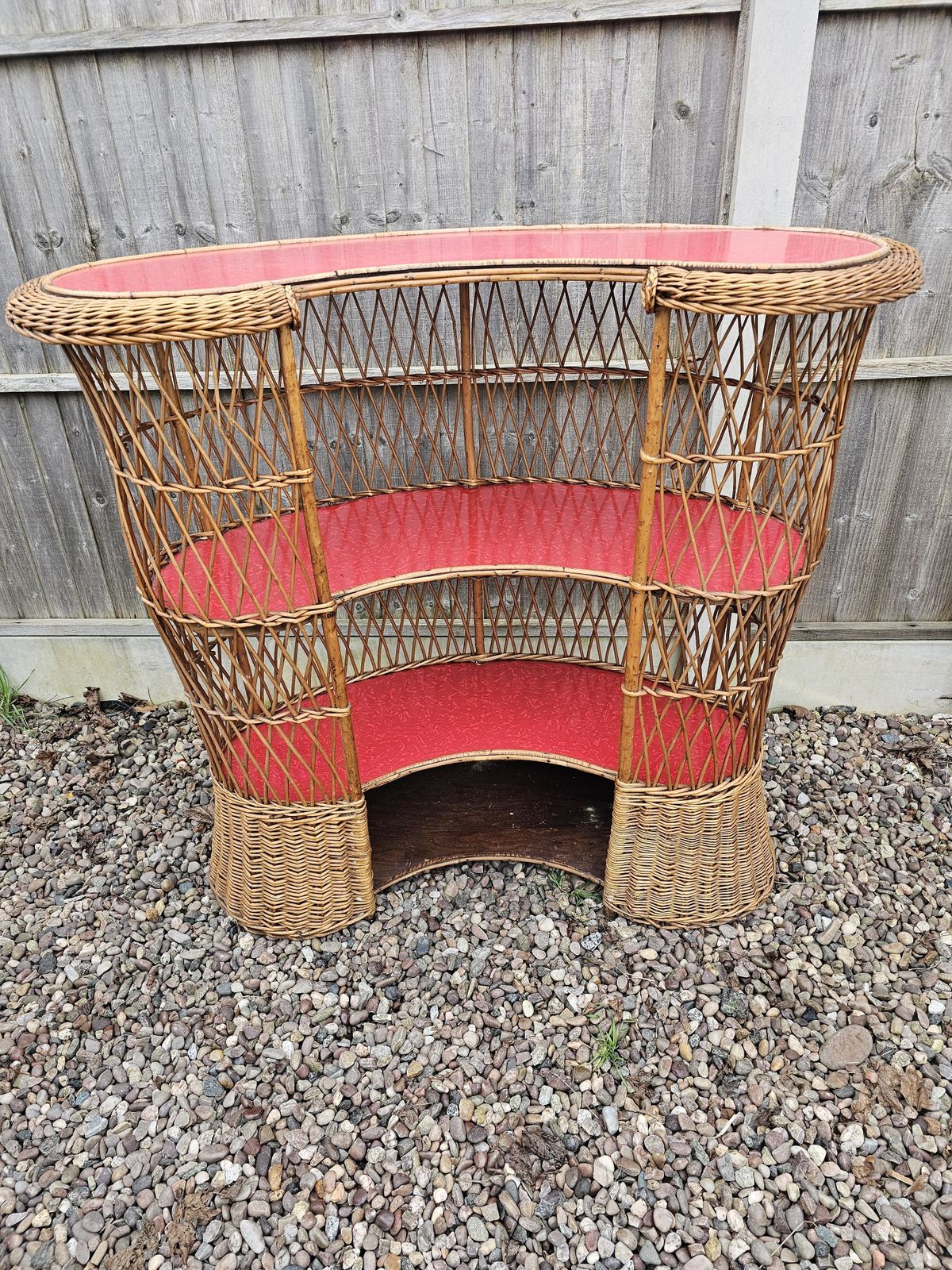photo for sale Vintage Italian Wicker Rattan Mid Century Bar