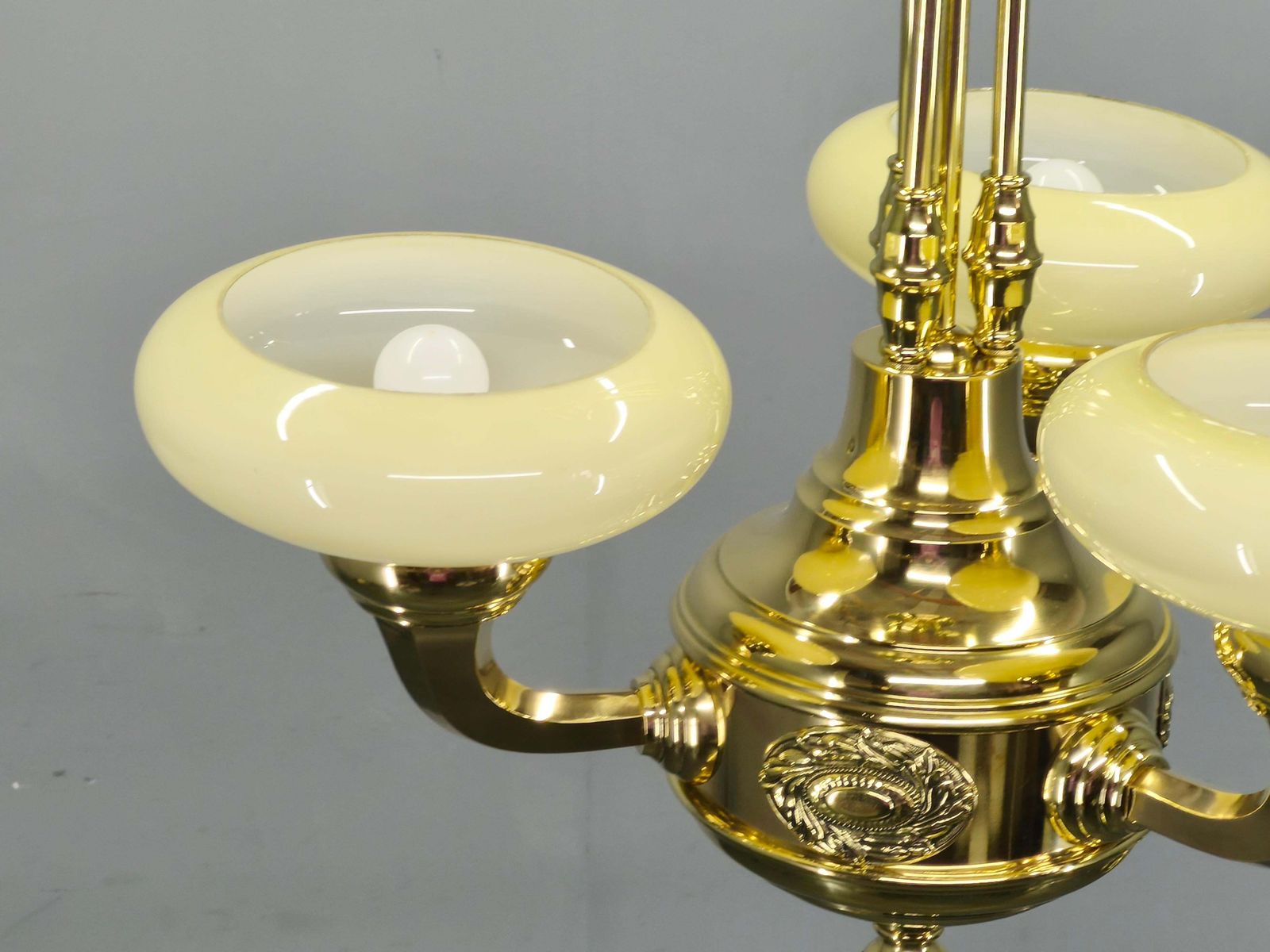 Neoclassical Art Deco Brass Chandelier, Czechoslovakia, 1930s photo 3362.0