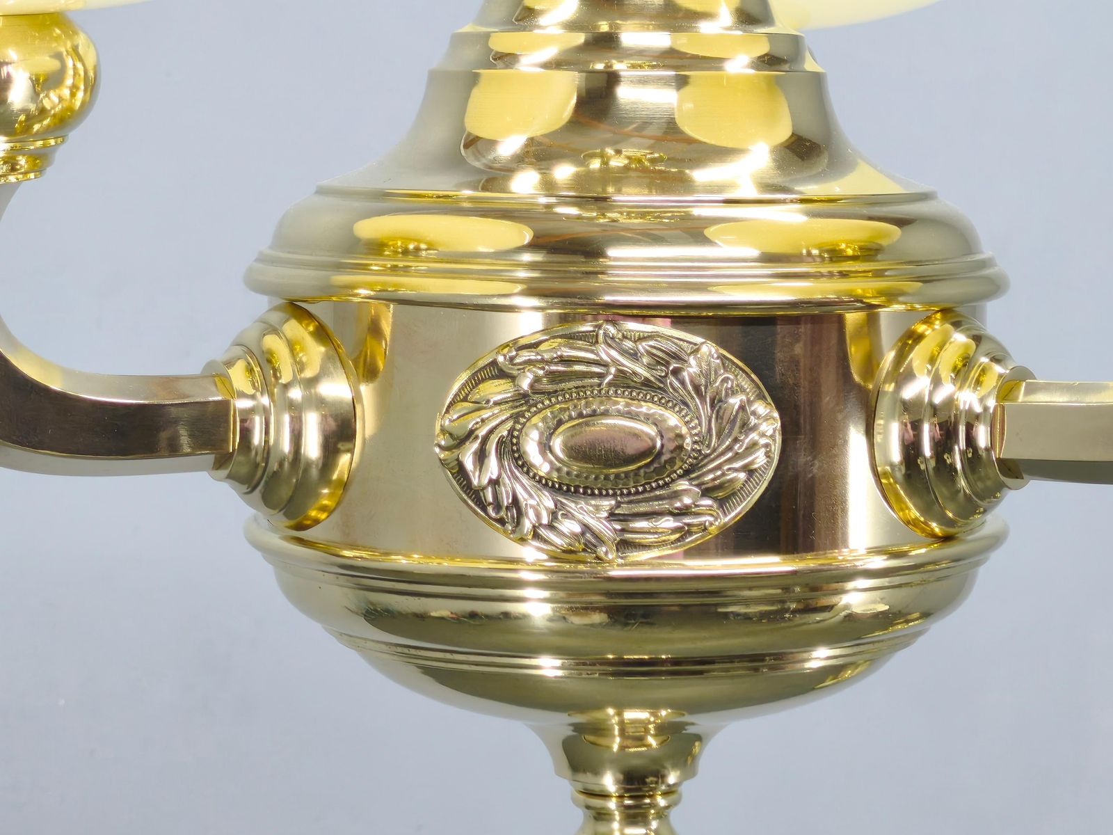 Lighting Neoclassical Art Deco Brass Chandelier, Czechoslovakia, 1930s photo
