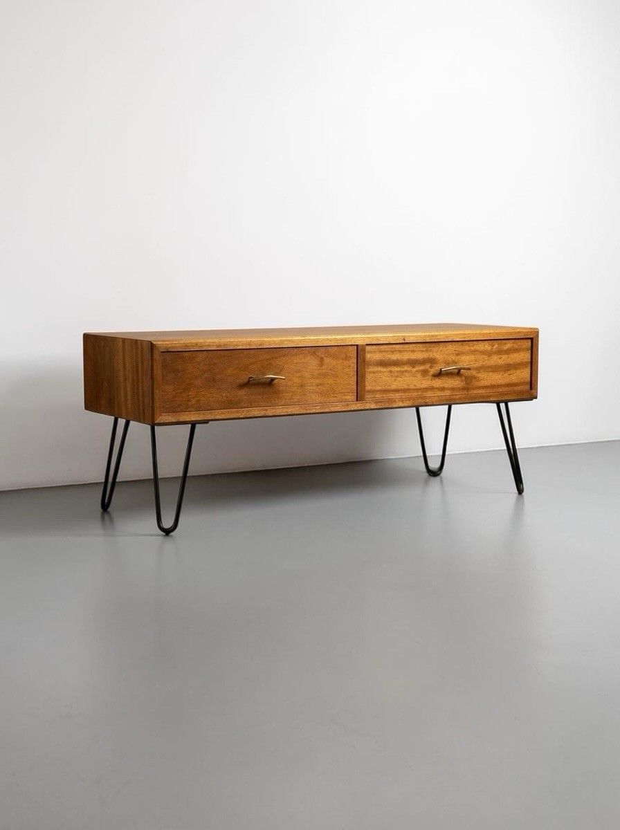 Mid Century Walnut Coffee Table Chest Of Drawers Mid Century Retro Walnut C1950s photo vinterior