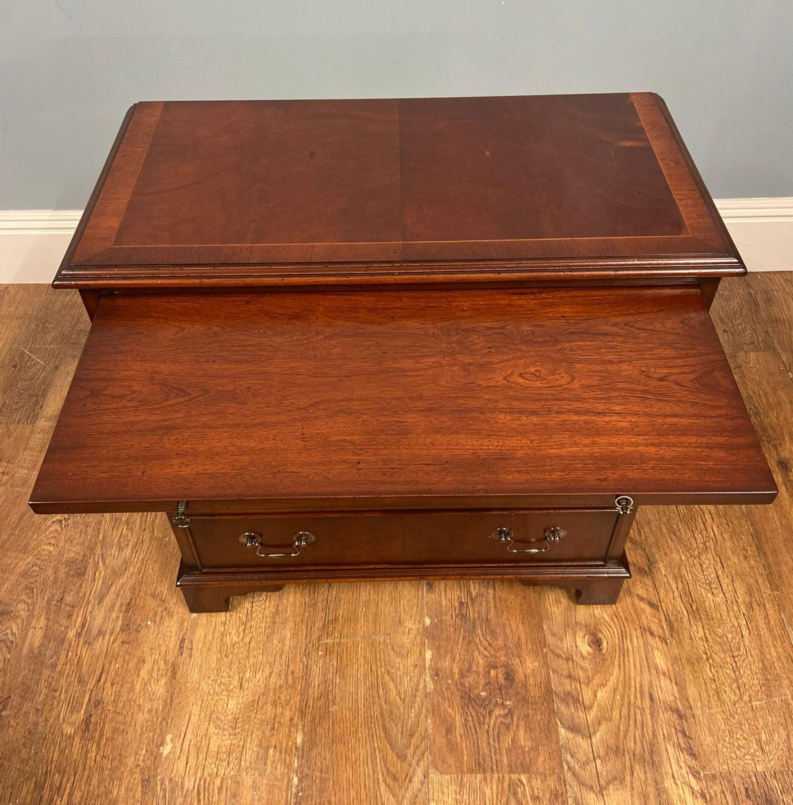 photo for sale Pair Mahogany Bachelor Chests Bedside Cabinets Brushing Slide Georgian Revival