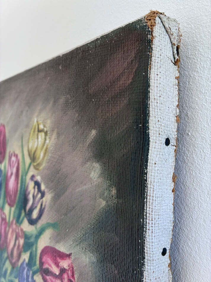 Vintage Original Flower Oil Painting, Floral Still Life Wall Art photo buy