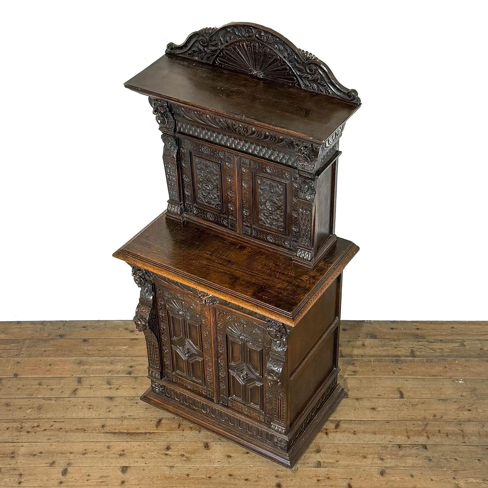 Antique 19th Century Carved Oak Cupboard | Antique Cupboard | Storage Cupboard | Antique Storage | Vintage Furniture photo for sale