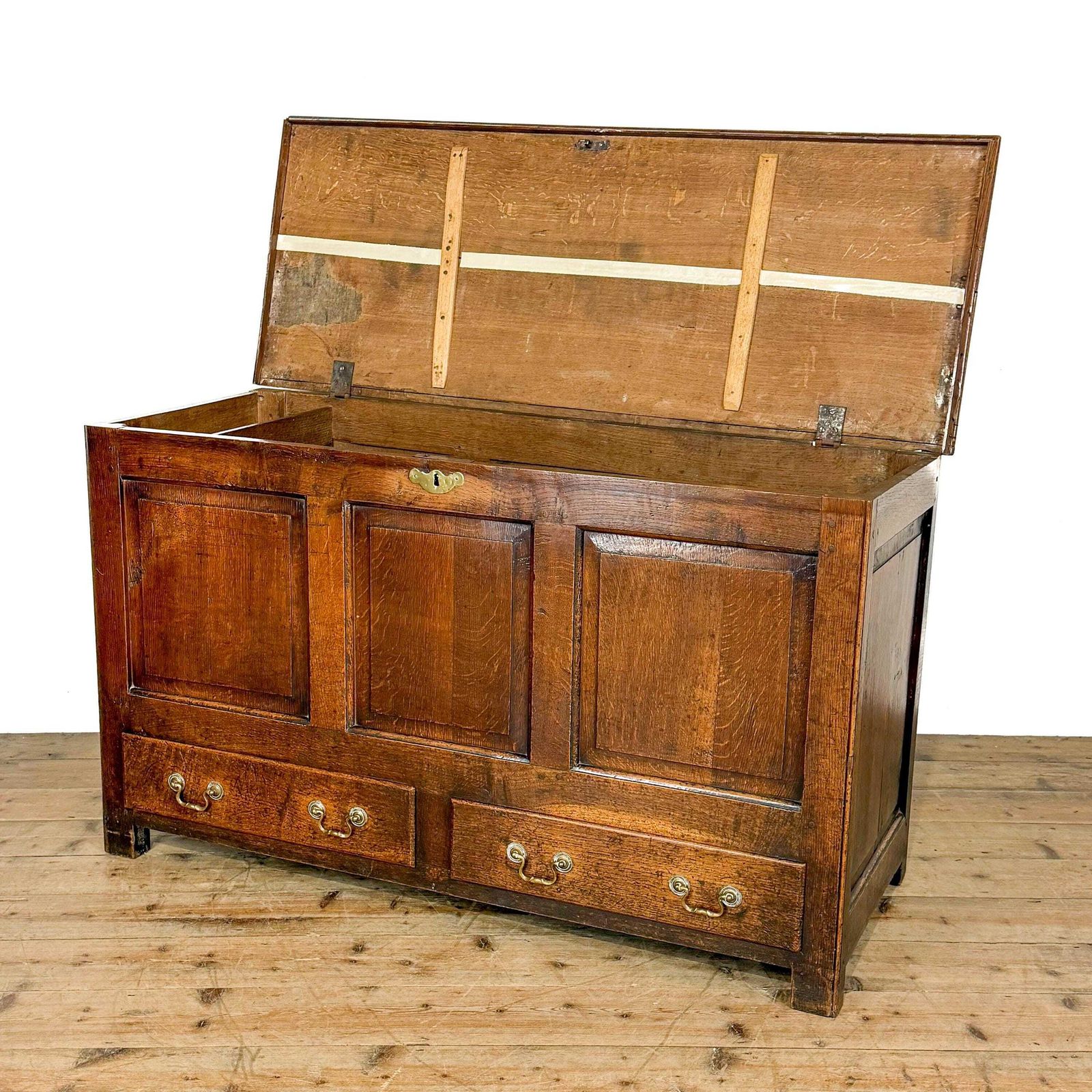 Antique Large Oak Mule Chest | Oak Chest | Antique Storage | Antique Furniture | Antique Blanket Box | Antique Coffer photo furniture