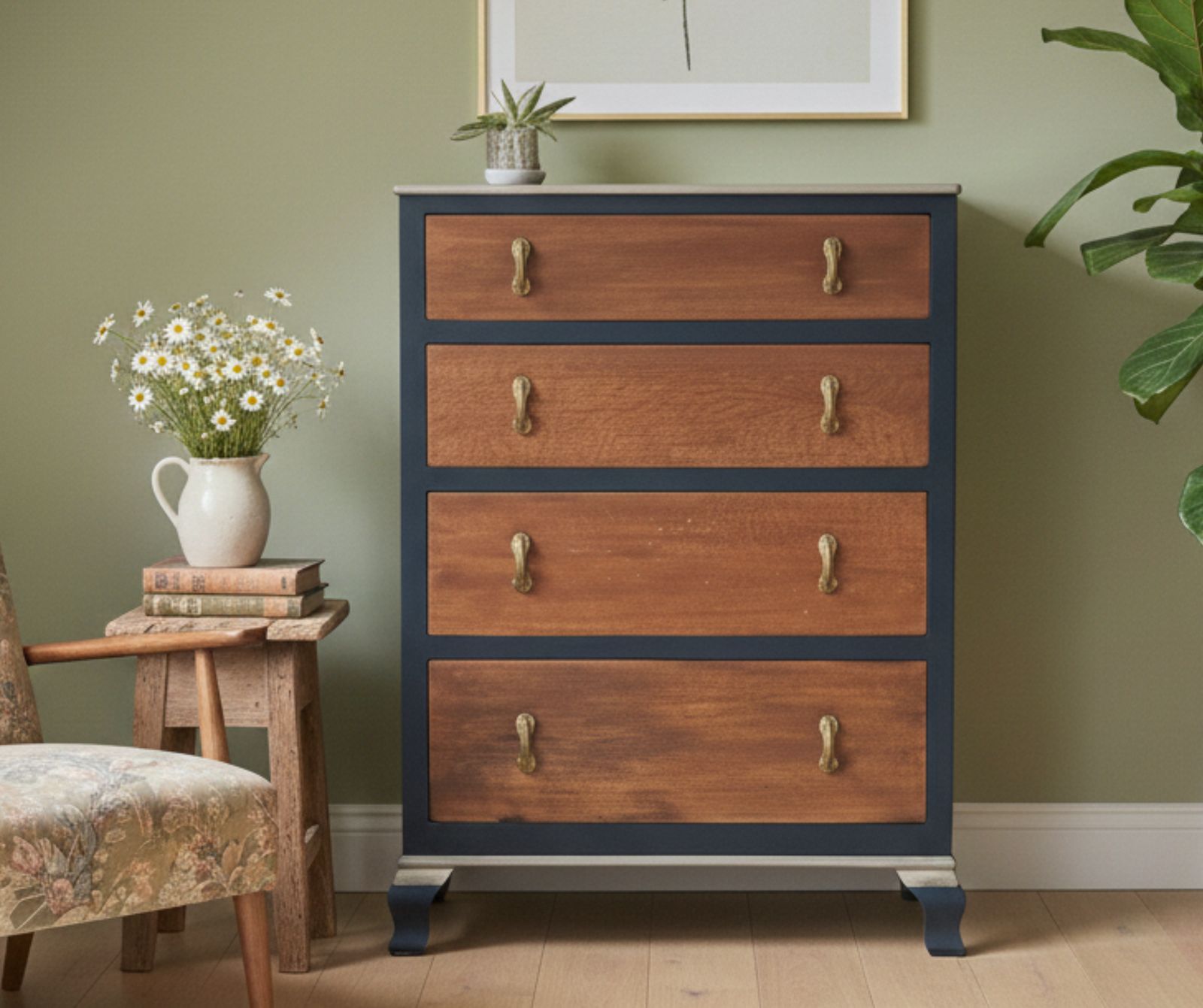 Tall Boy, Chest Of Drawers Refurbished