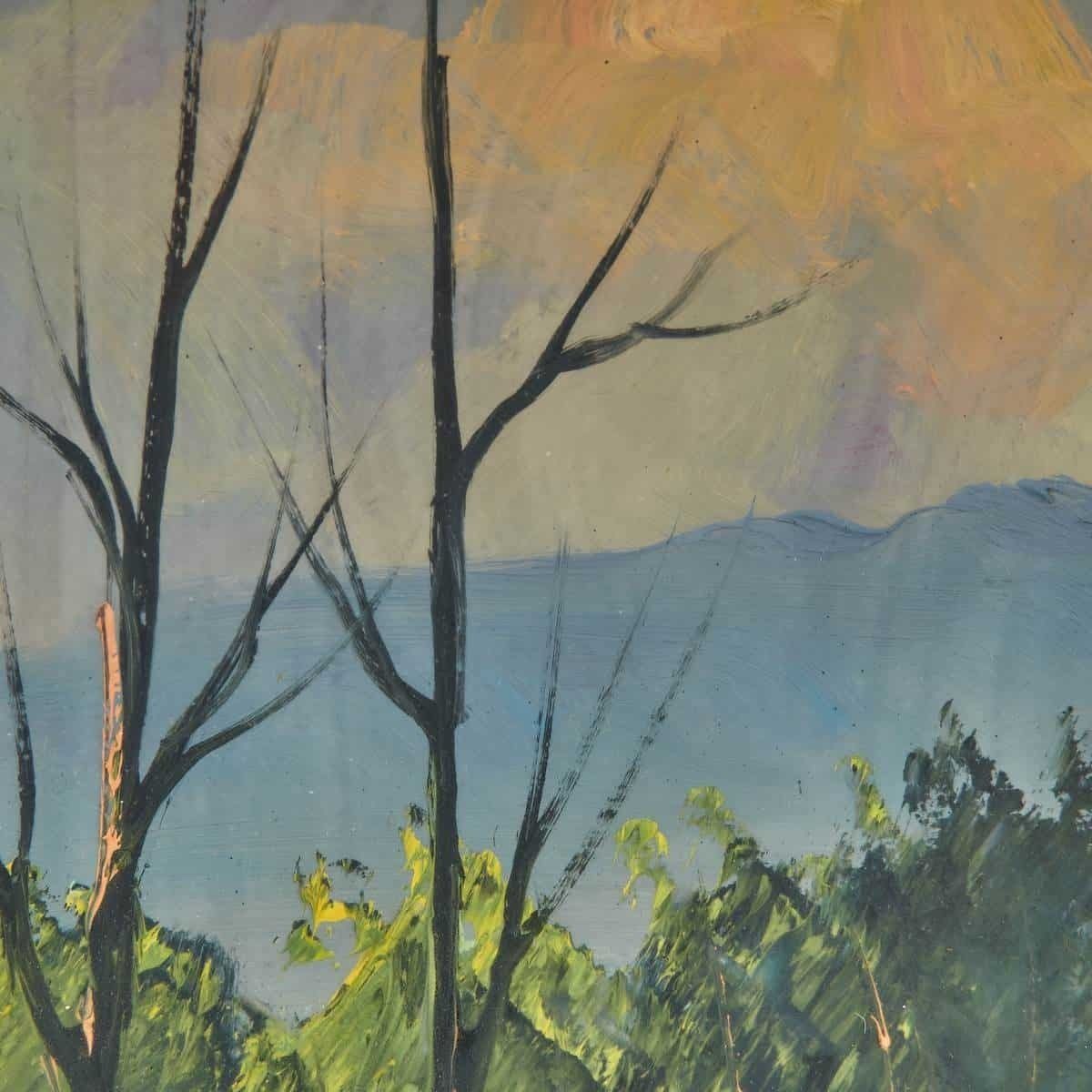 Vintage Oil Painting, Landscape With Figures photo for sale