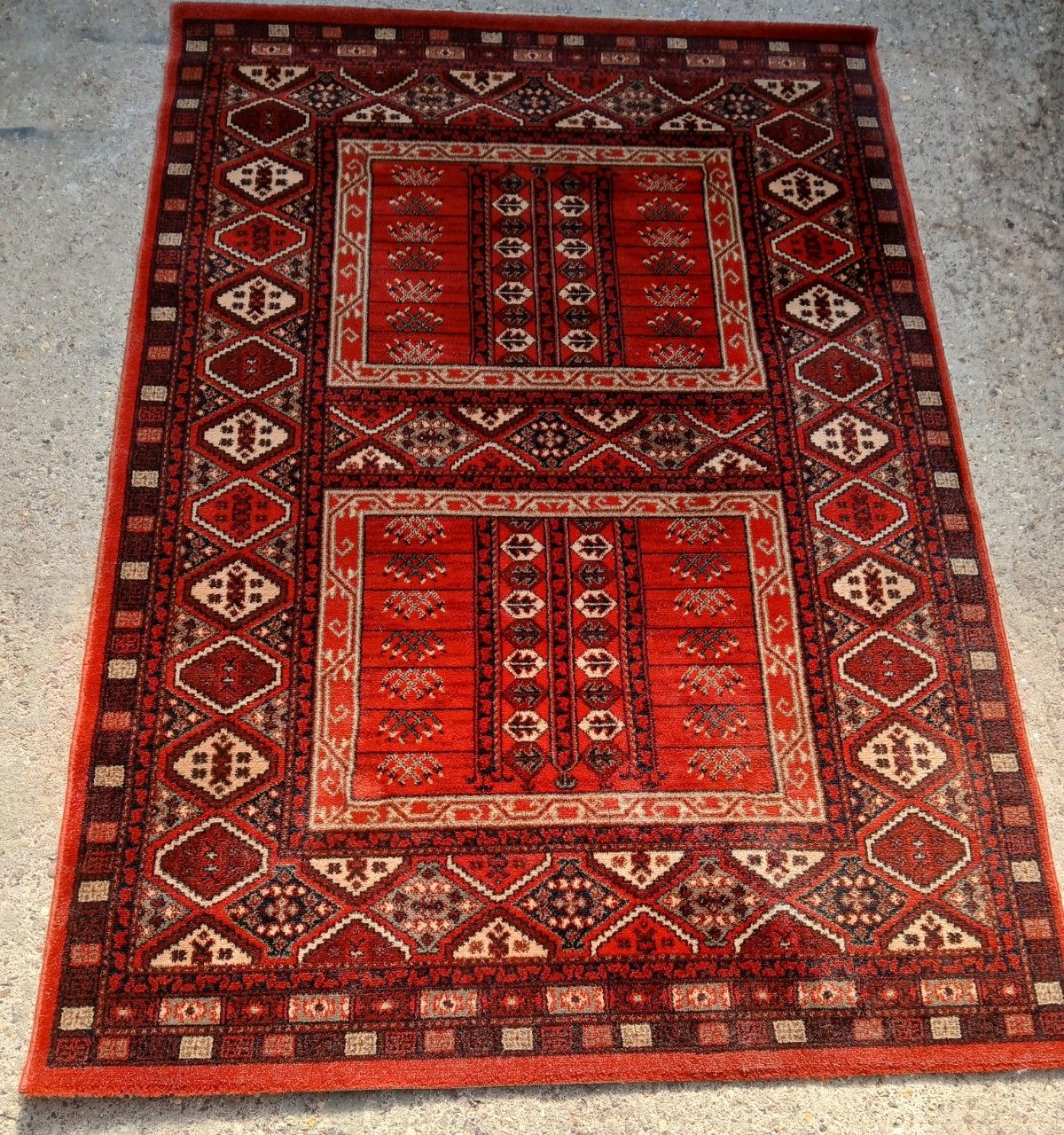 Vintage Fine Old Wool Afghan Purdah/Hatchlou Handmade Carpet 195 X 135 Cm