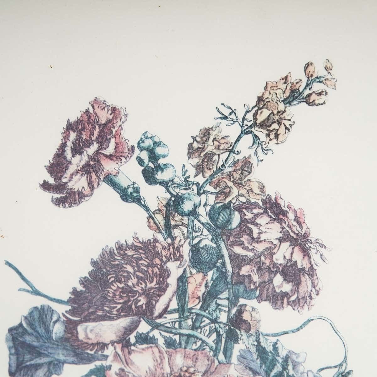 Elegant Antique Botanical Floral Print, 1940s photo for sale