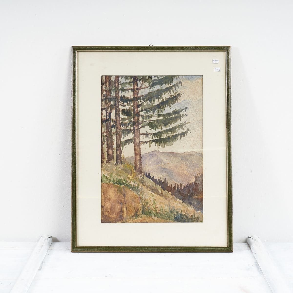 Enchanting Watercolor By Antonio Bonetti From The 1950s, Mountain Landscape