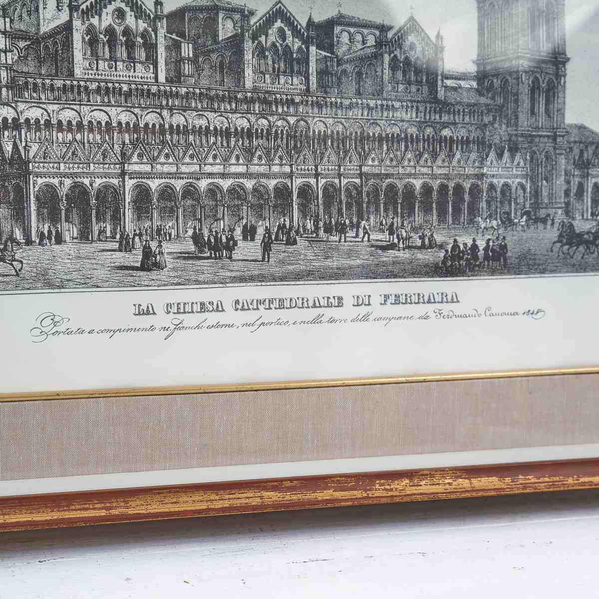 Antique Print Of The Cathedral Of Ferrara photo for sale