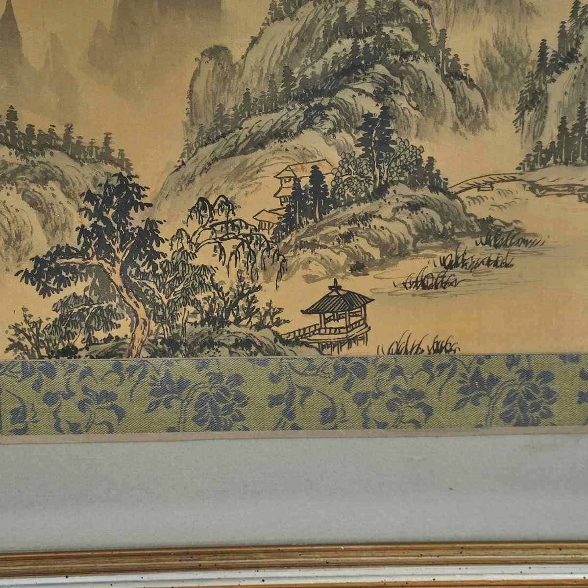 Japanese Print, Mountain Landscape, 1950s photo furniture