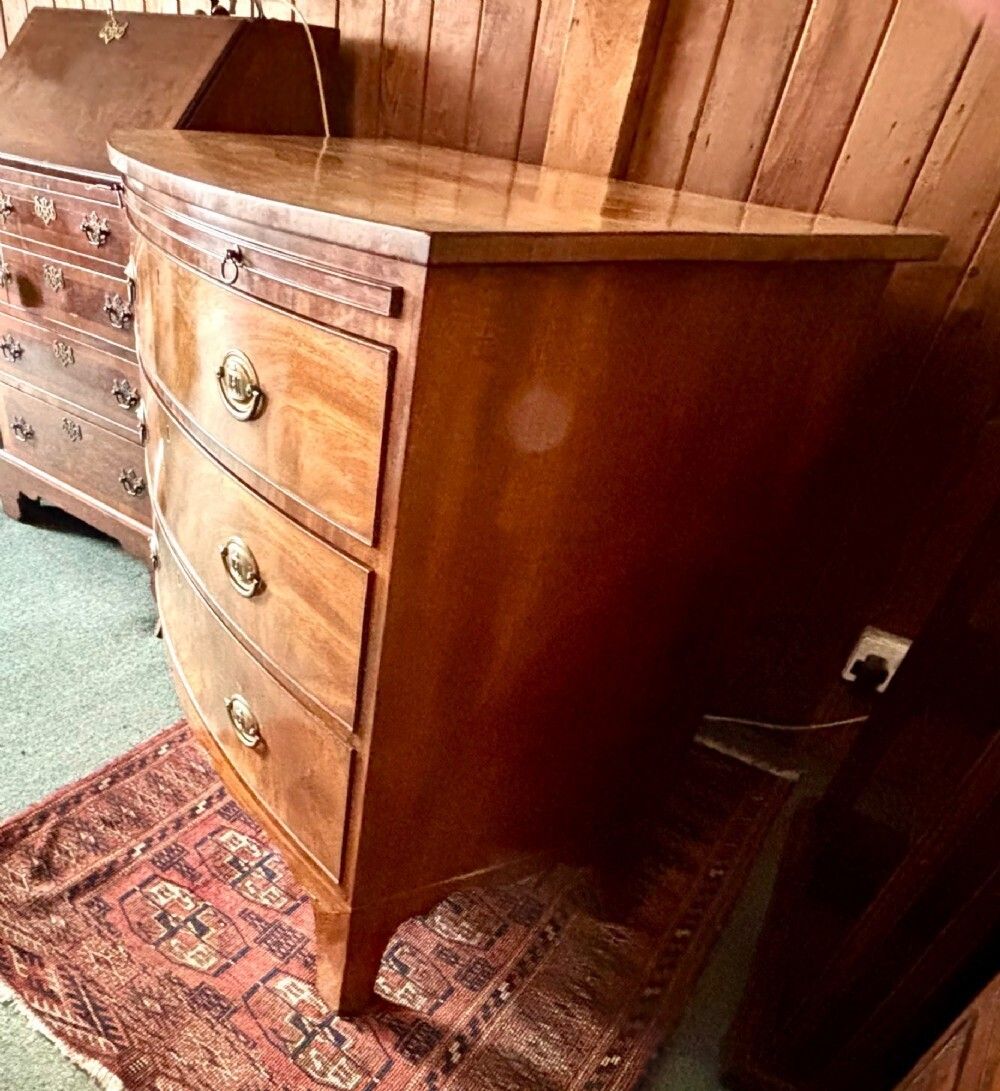 Fine Regency Mahogany Bow Front Chest Of Drawers photo Furniture