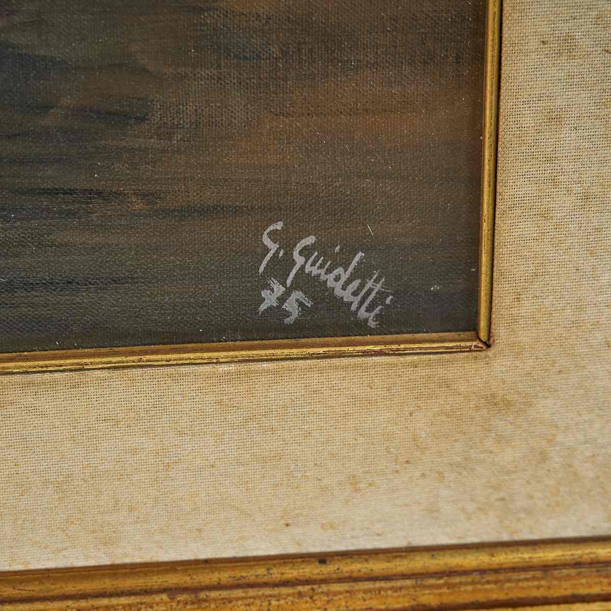 Oil On Canvas Still Life By G. Guidetti, 1970s photo furniture