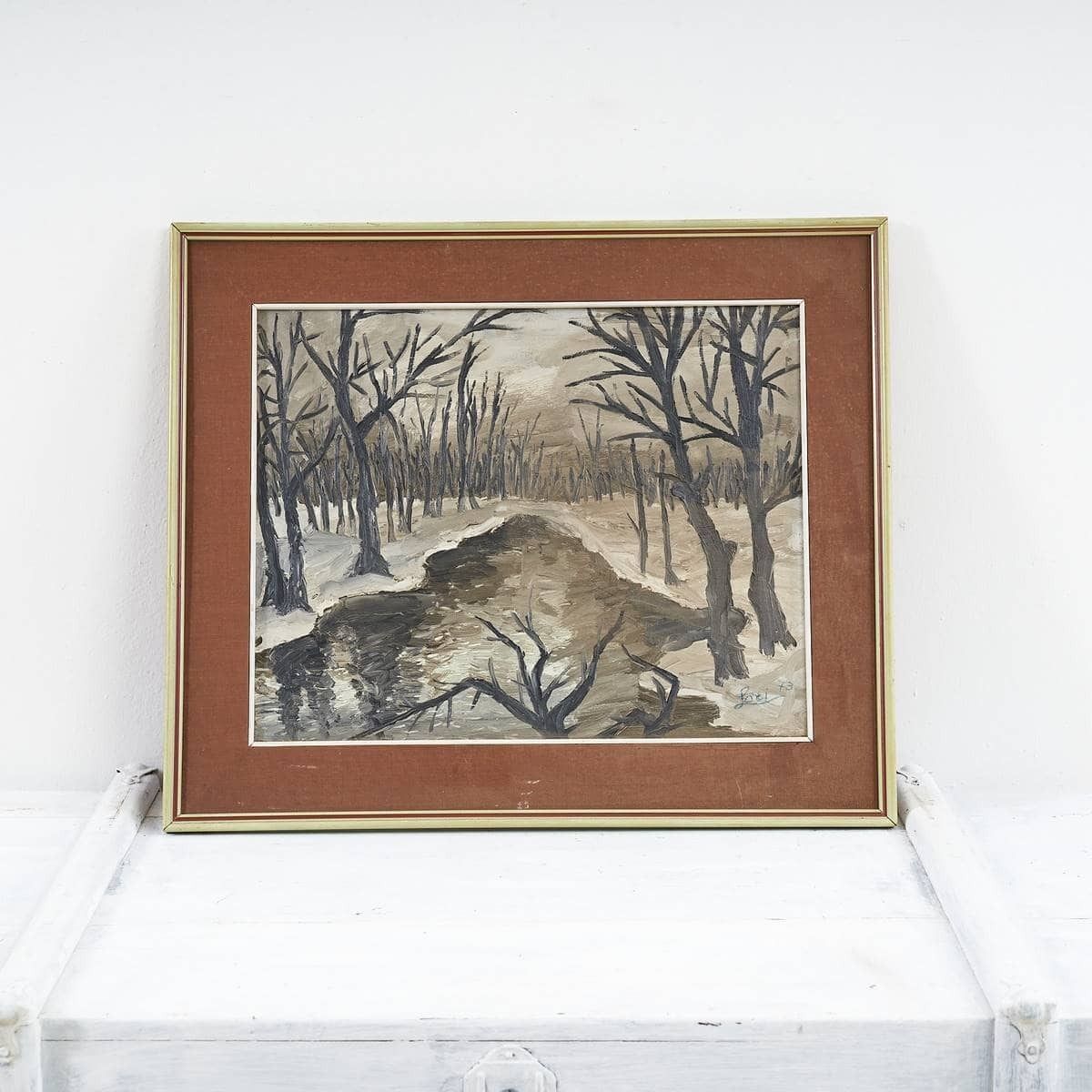 Oil On Panel, 1970s, Enchanting Winter, Signed, 1970s